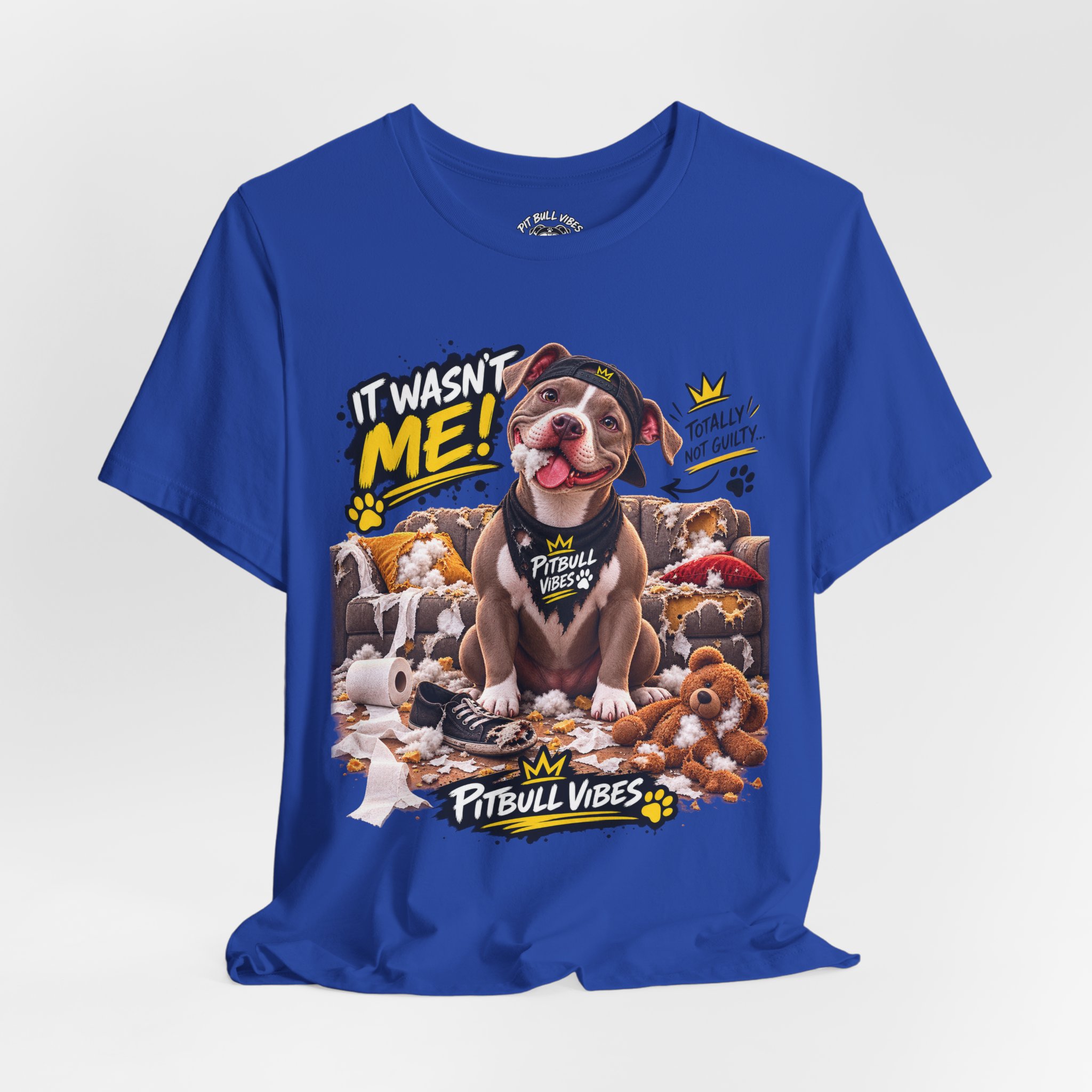 Pitbull Vibes T-Shirt – "It Wasn't Me" Cute Puppy Graphic Tee