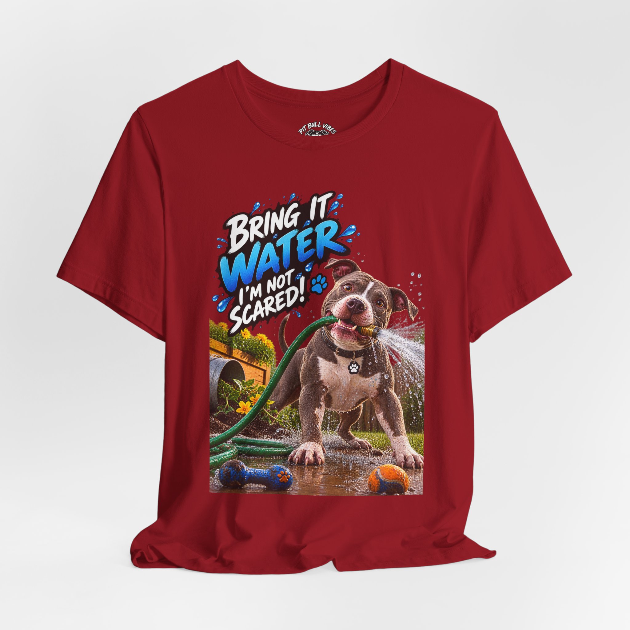 Bring It, Water! Dog Graphic Tee — "Bring It: Water I'm Not Scared" Shirt