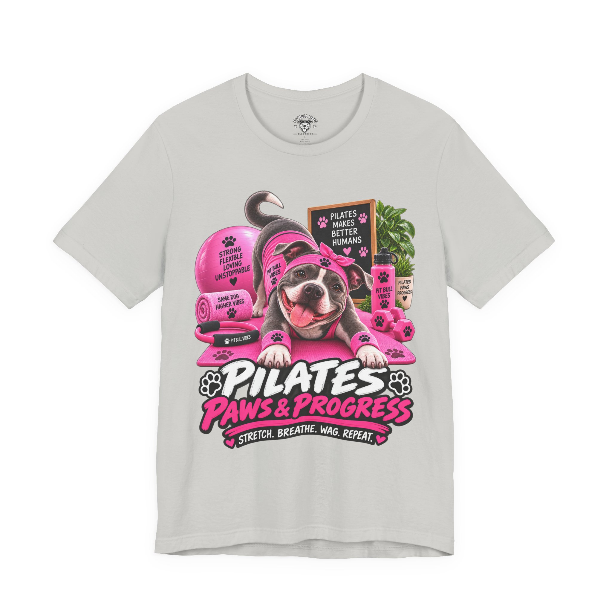 Pilates Paws & Progress T-Shirt — Cute Dog Yoga Pilates Tee (Stretch, Breathe, Wag, Repeat) - Image 17
