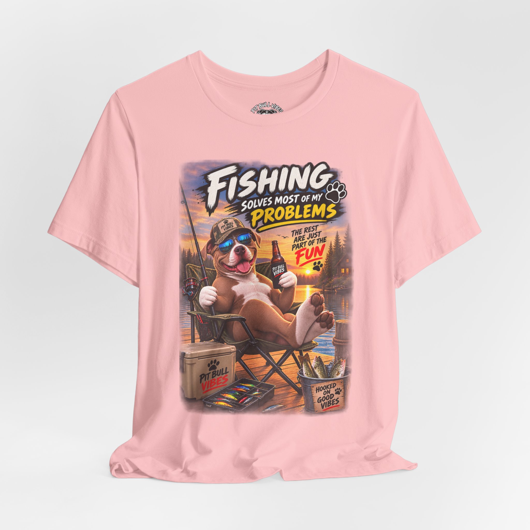 Fishing Solves Most of My Problems T-Shirt — Funny Fishing Graphic Tee - Image 9