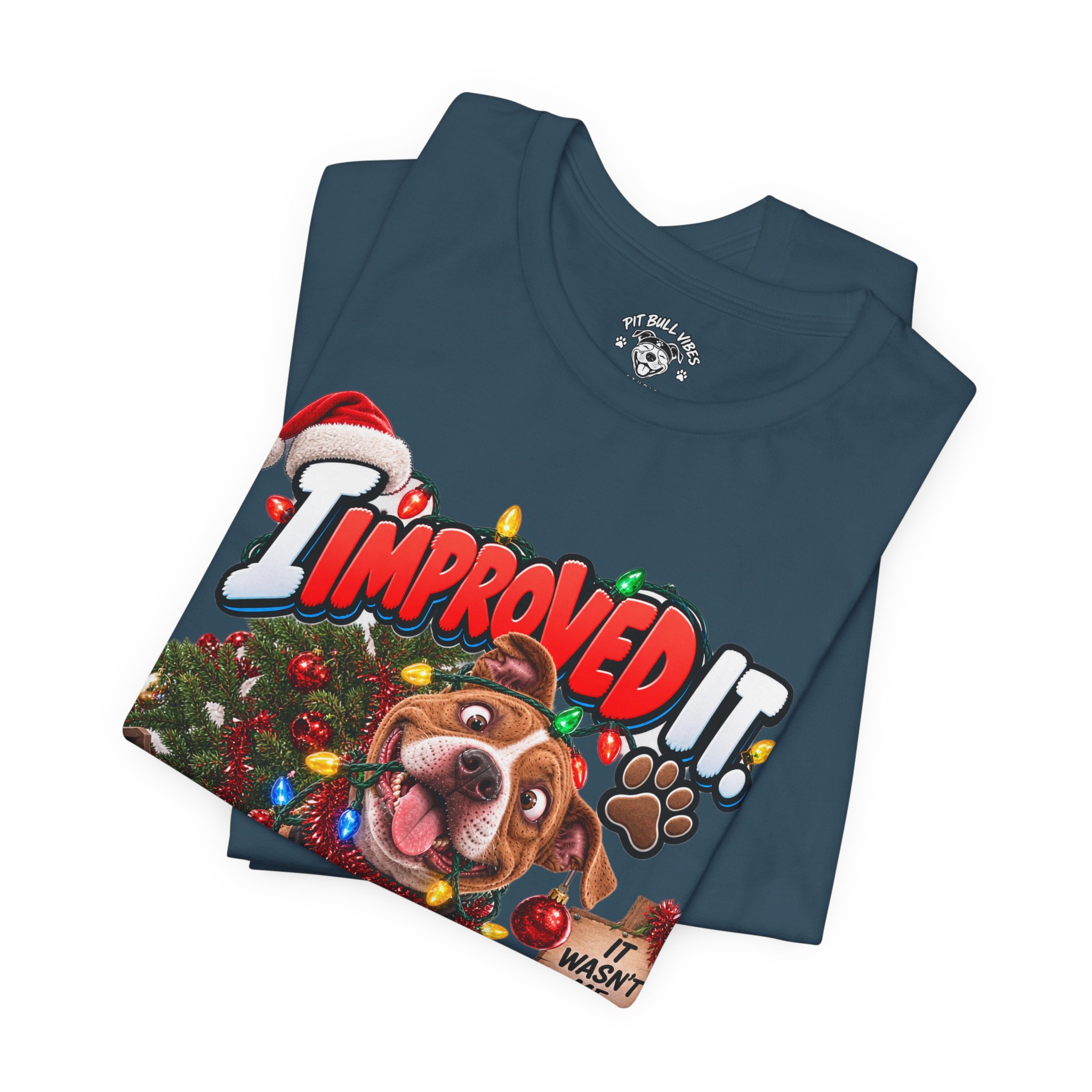 Christmas Dog T‑Shirt – "I Improved It" Funny Holiday Pet Tee - Image 27