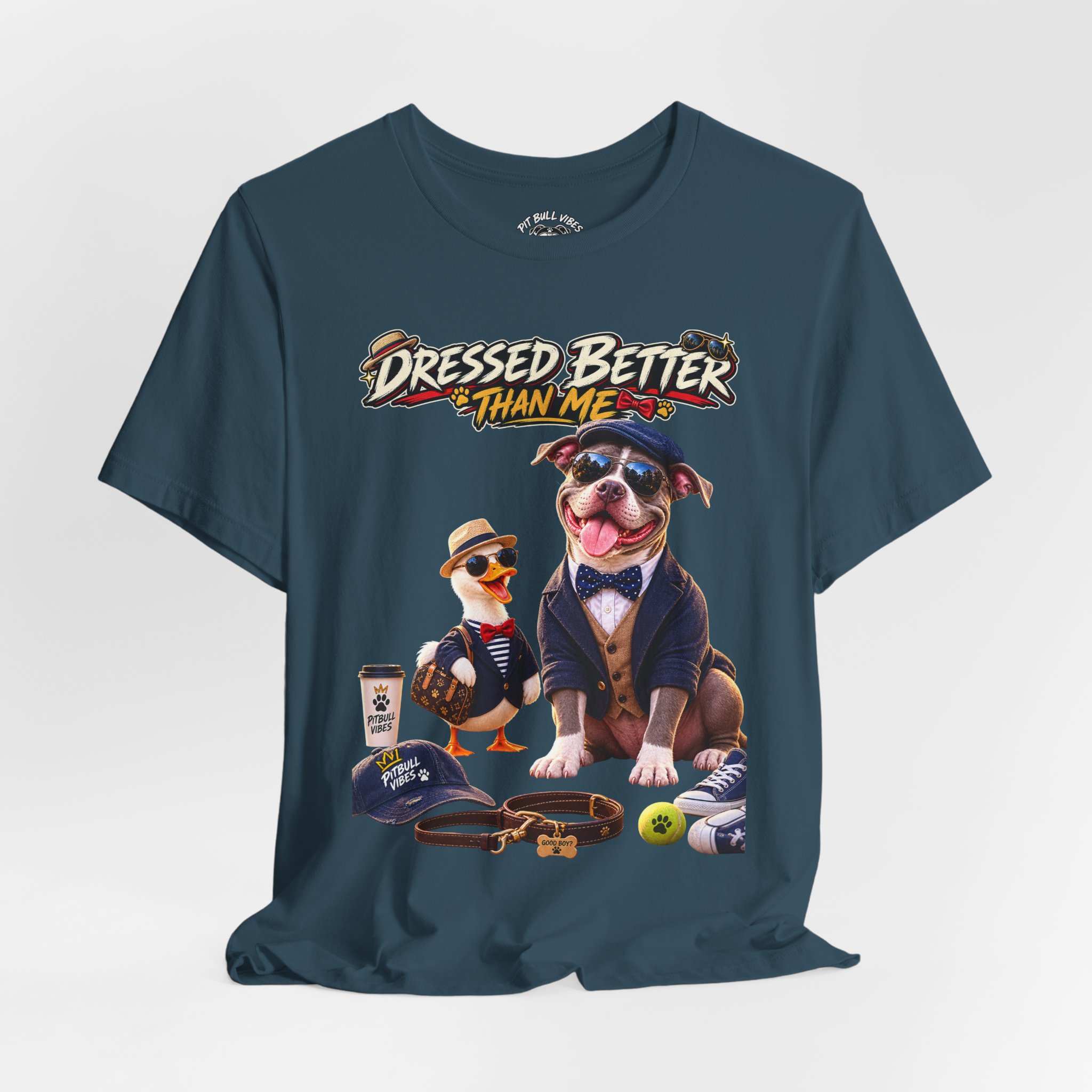 Graphic Tee - "Dressed Better Than Me" Funny Dog & Duck Outfit Design - Image 28