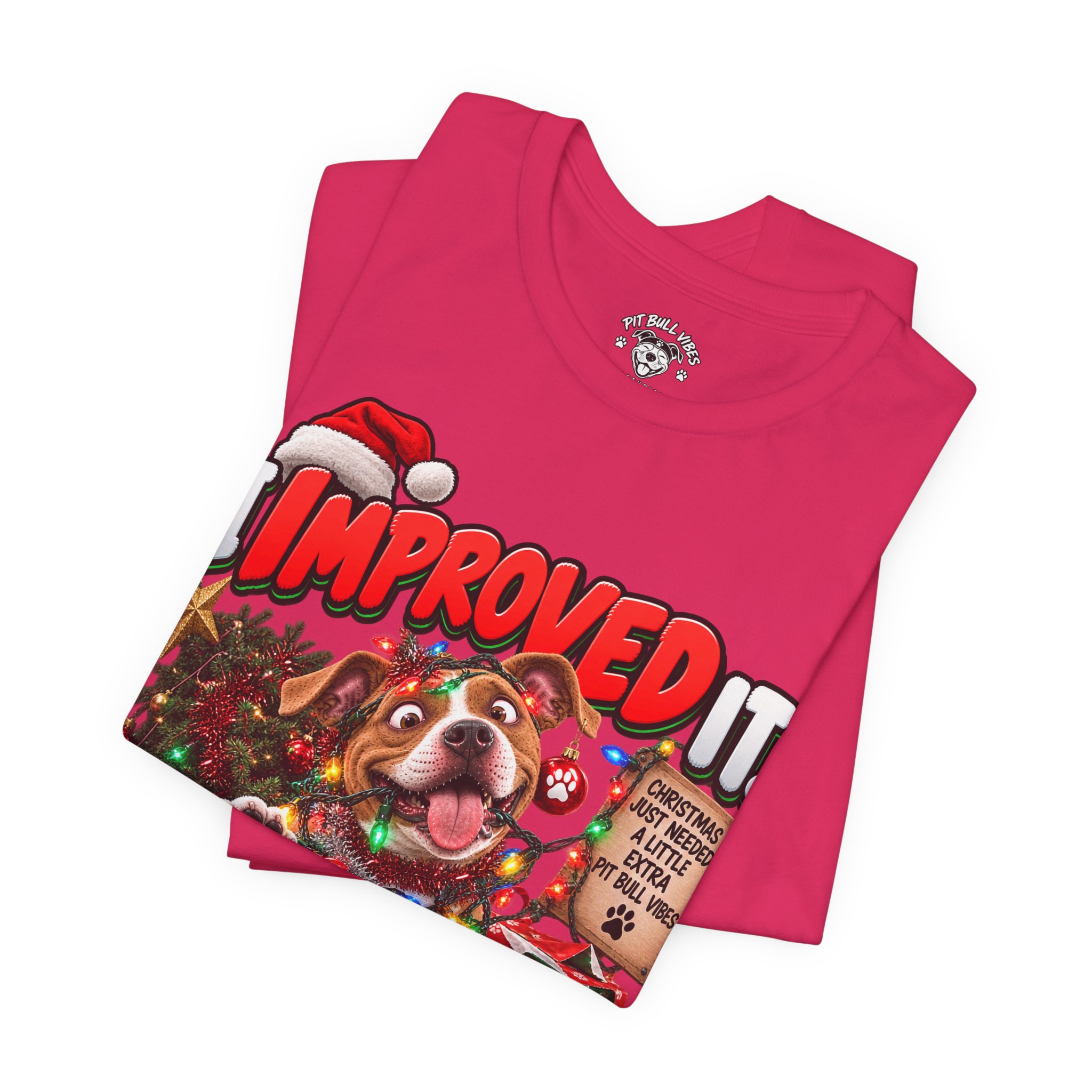 Holiday Dog T‑Shirt “I Improved It” Christmas Puppy Tee - Image 27