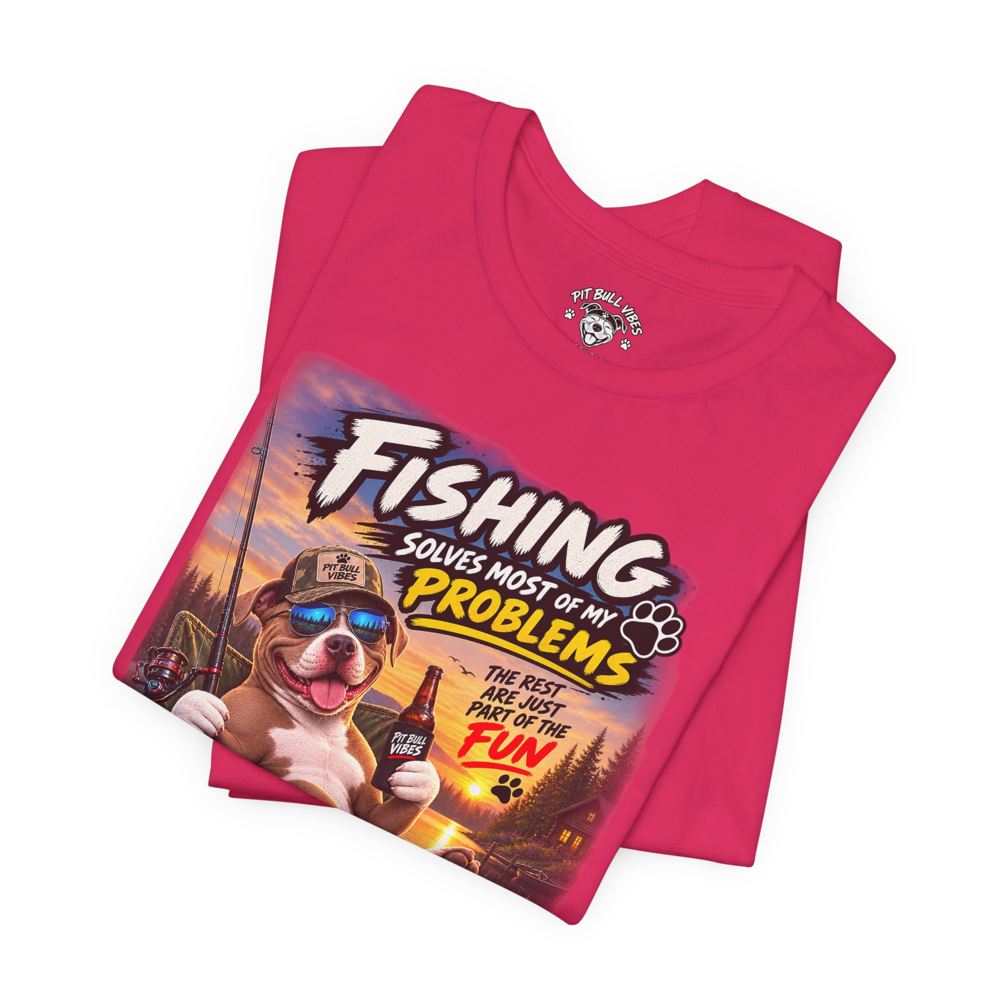 Fishing Solves Most of My Problems T-Shirt — Funny Fishing Graphic Tee - Image 8