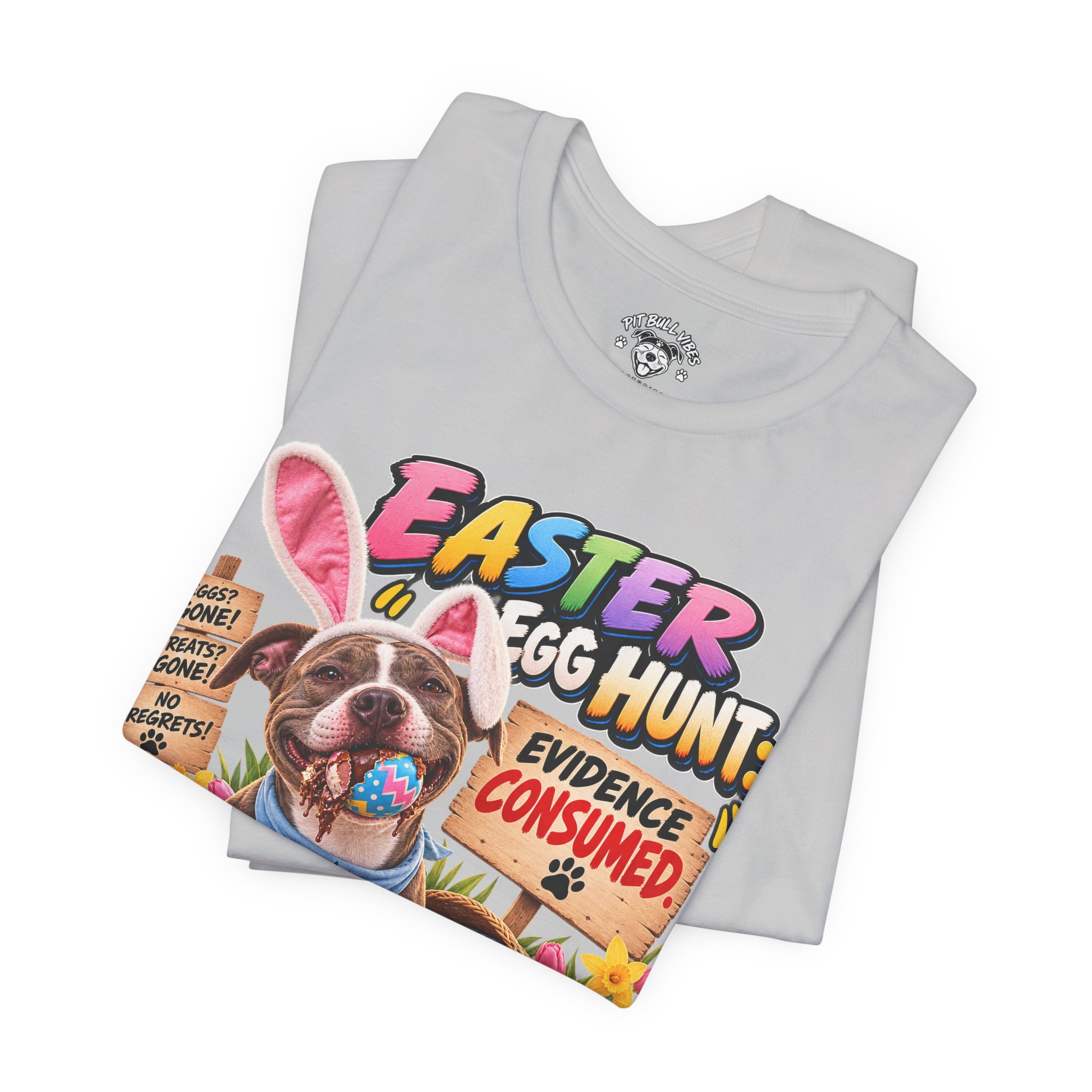 Easter Egg Hunt Dog T-Shirt — “Evidence Consumed” Cute Puppy Easter Tee - Image 11