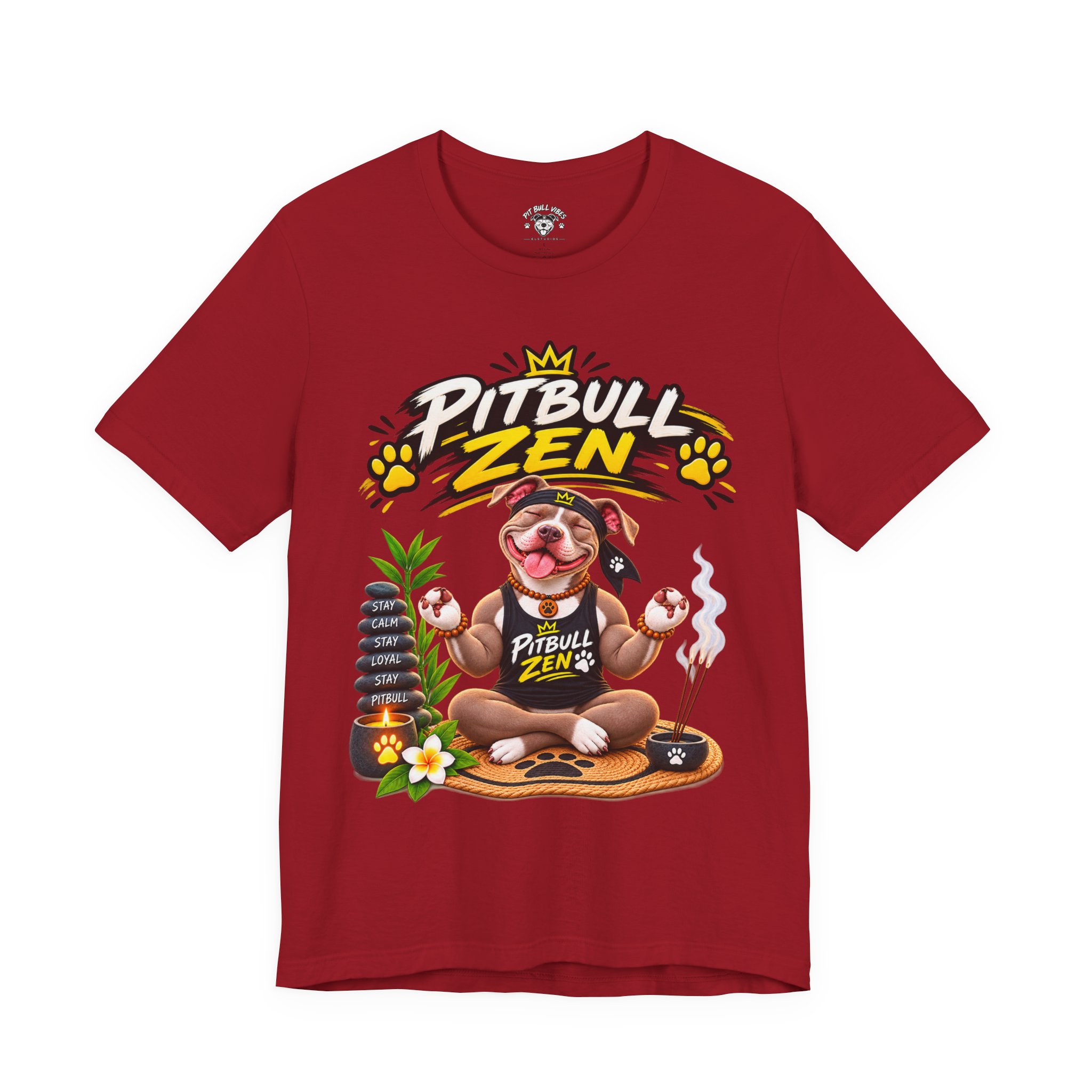 Pitbull Zen T-Shirt - Cute Meditating Pitbull Graphic Tee - Image 33