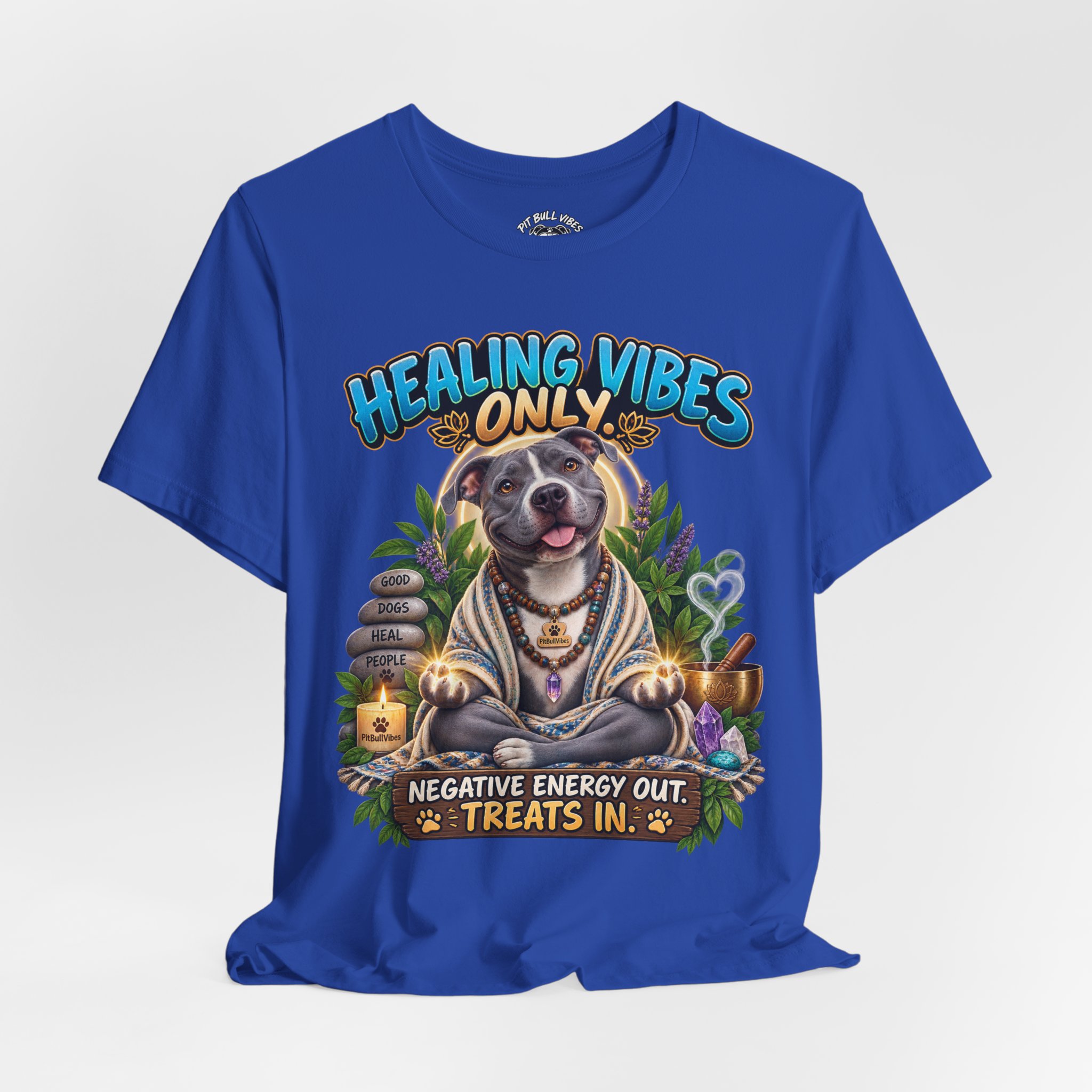 Healing Vibes Only Tee — "Negative Energy Out, Treats In" Dog Graphic T‑Shirt - Image 20
