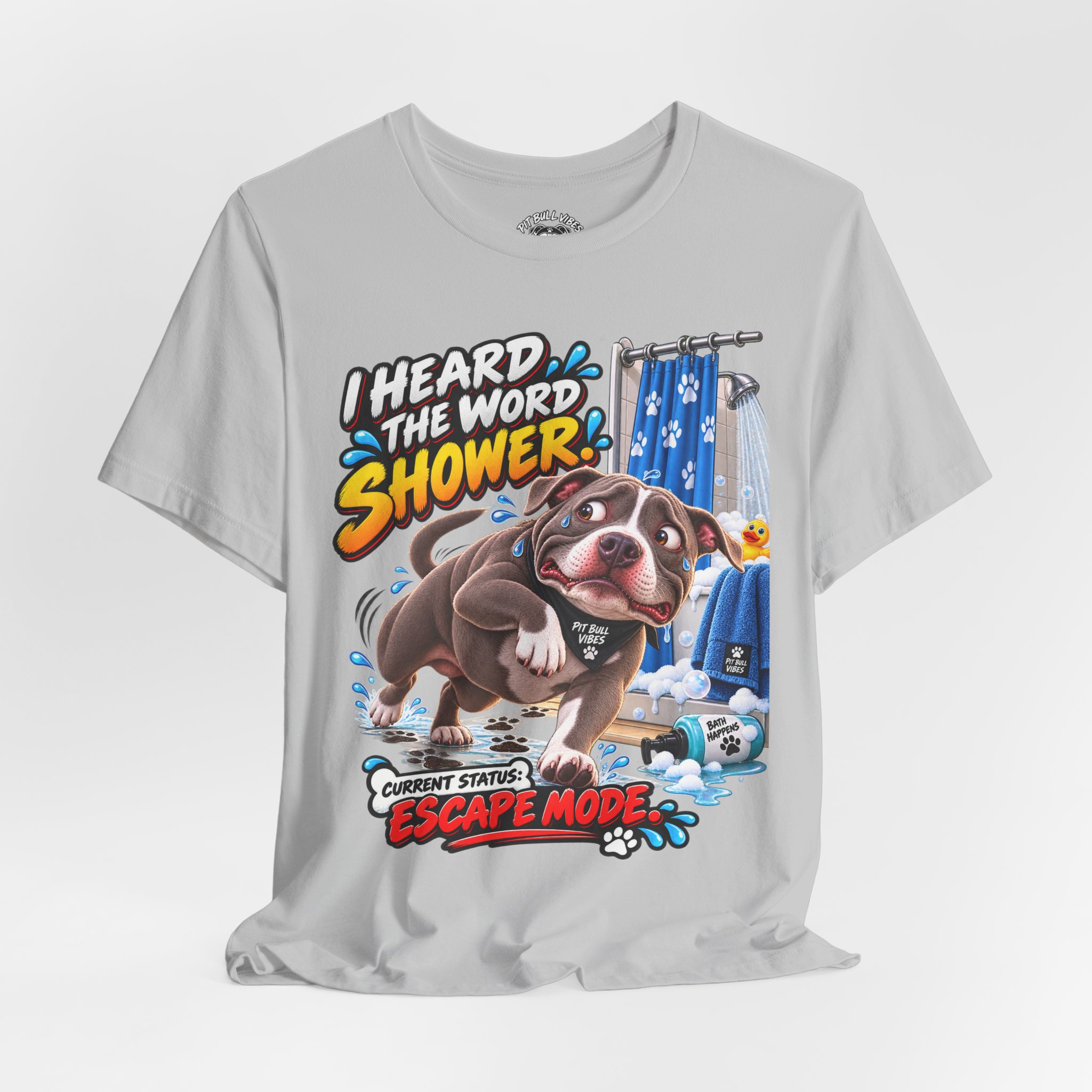 Funny Dog T‑Shirt — "I Heard the Word Shower" Escape Mode Graphic Tee - Image 12