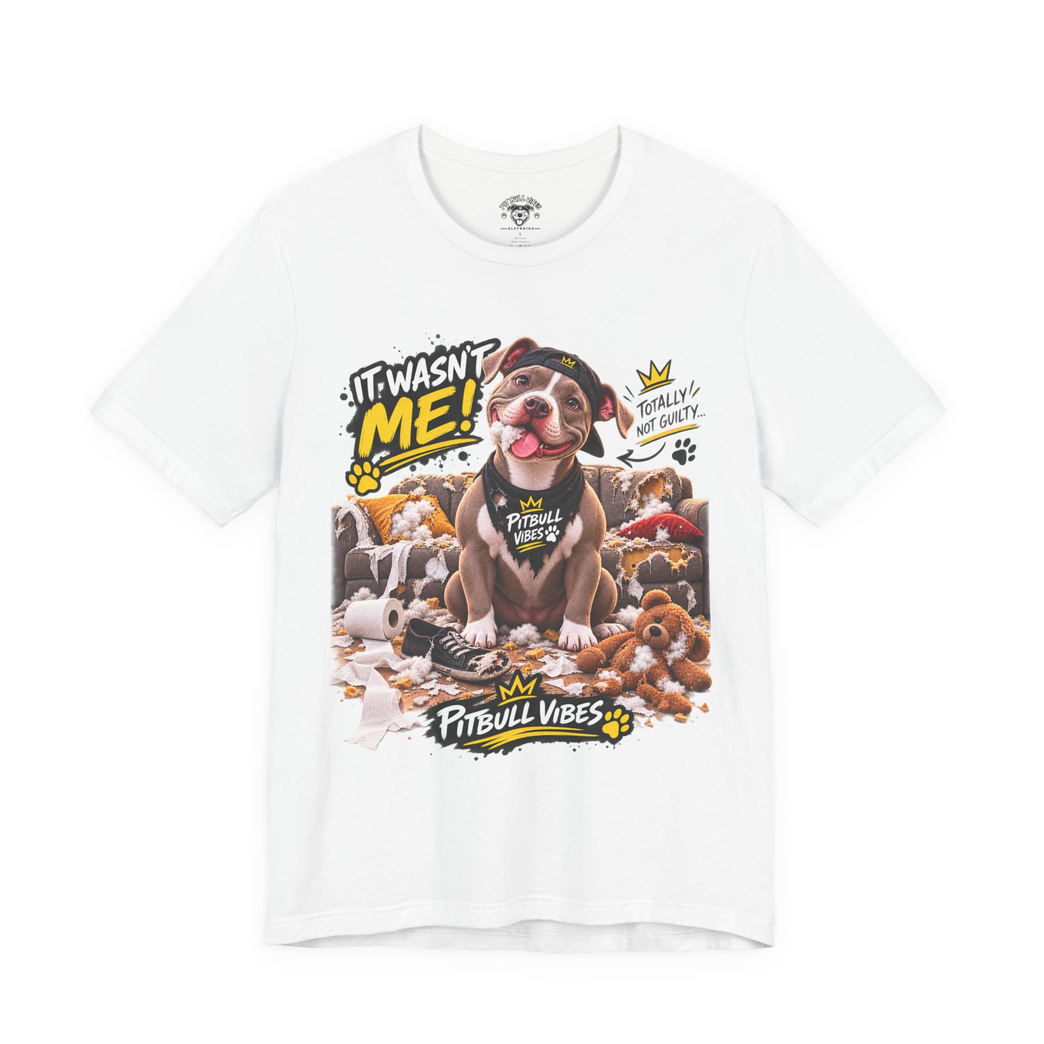 Pitbull Vibes T-Shirt – "It Wasn't Me" Cute Puppy Graphic Tee - Image 5