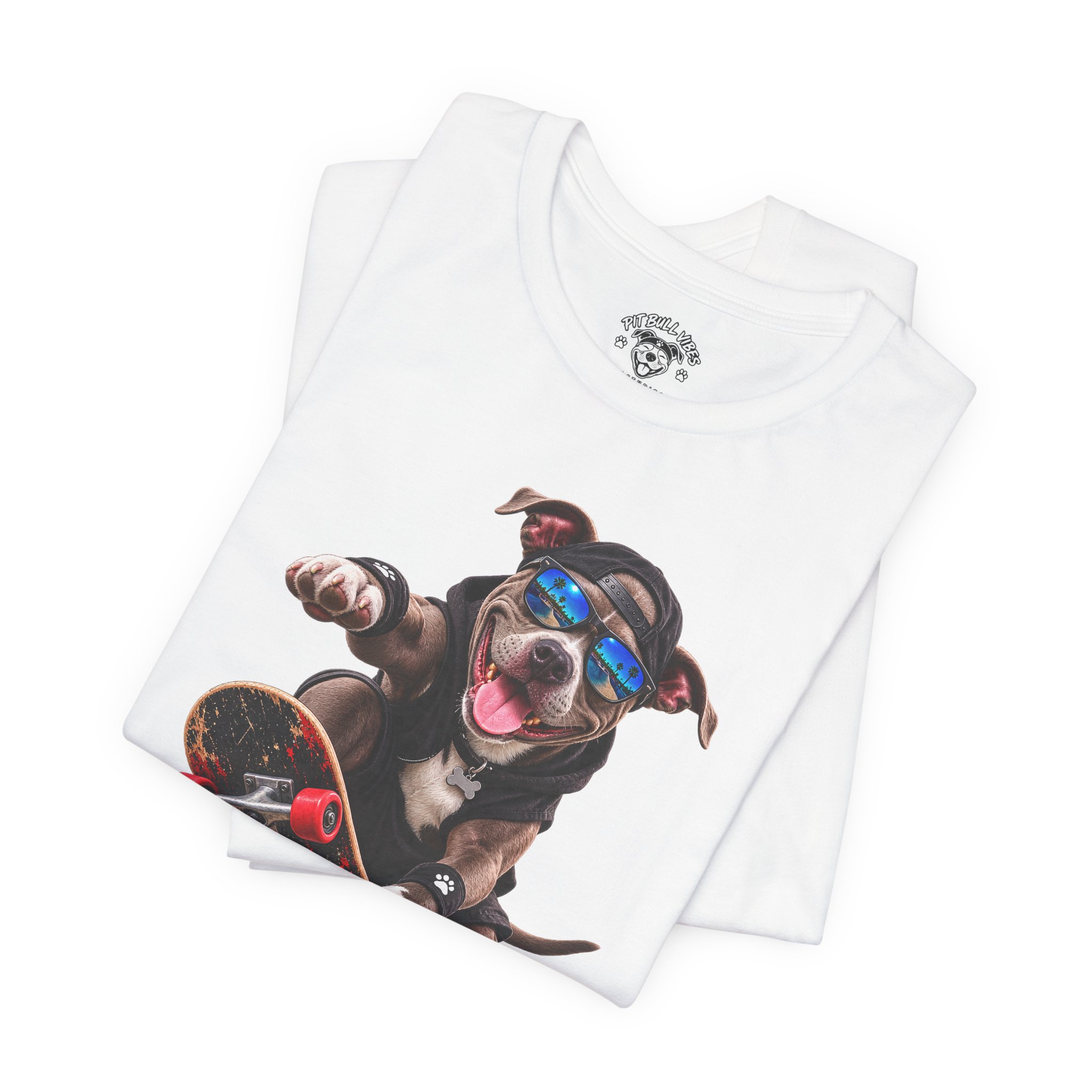 Skateboarding Dog T-Shirt | Skate Pup Graphic Tee, Sunglasses Puppy - Image 9