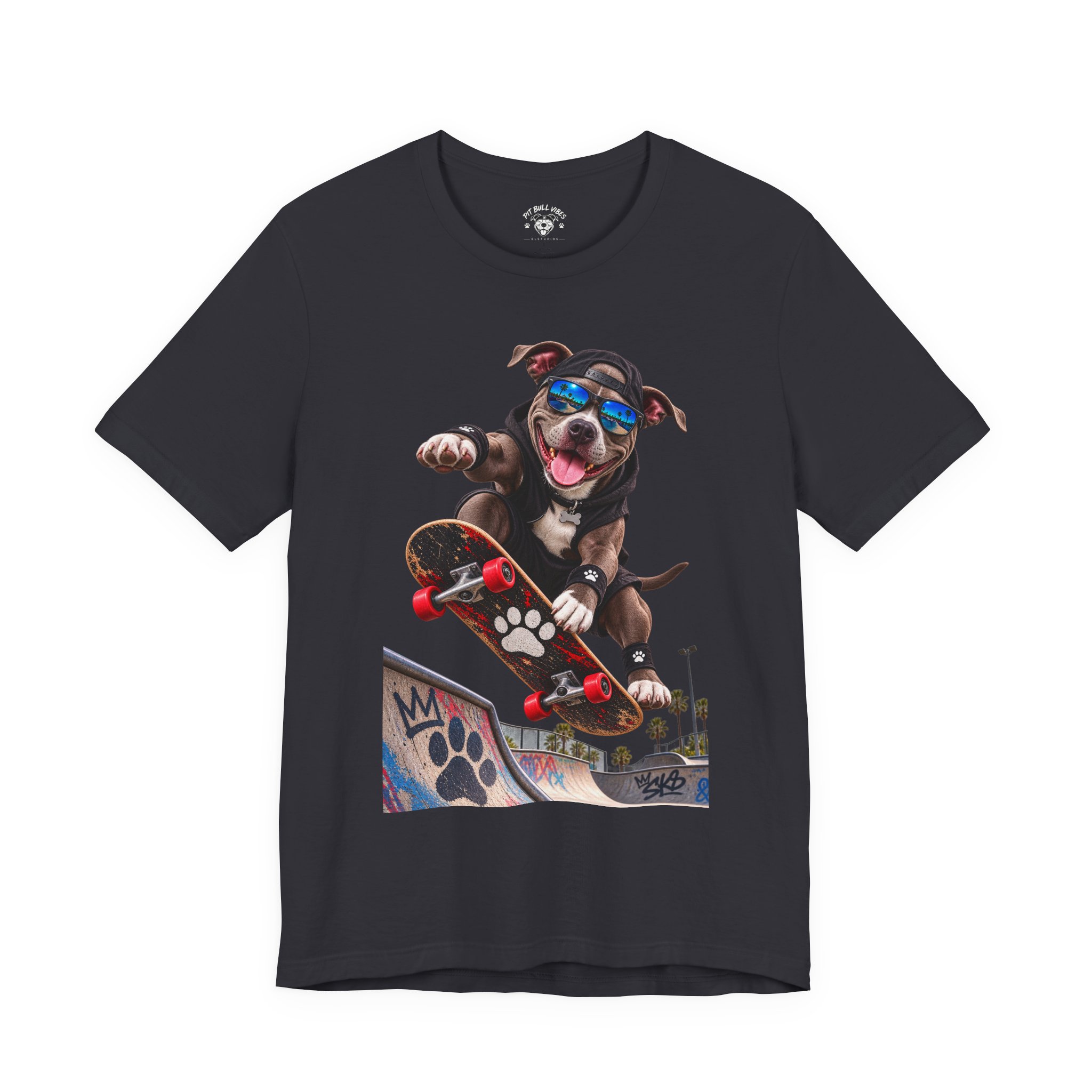 Skateboarding Dog T-Shirt | Skate Pup Graphic Tee, Sunglasses Puppy - Image 13