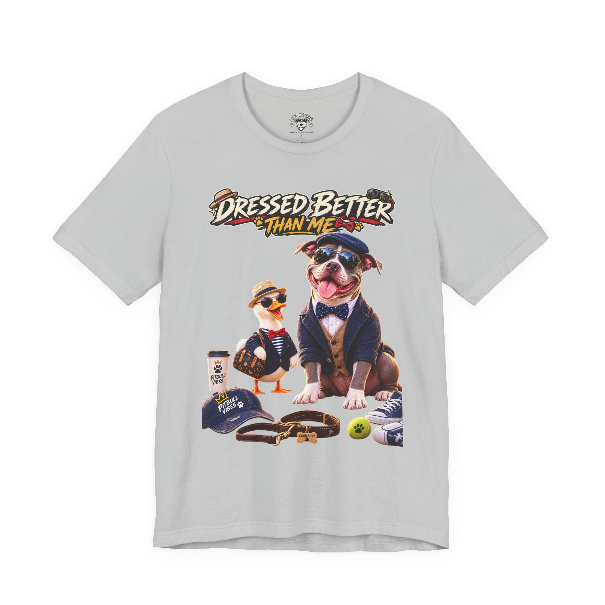 Graphic Tee - "Dressed Better Than Me" Funny Dog & Duck Outfit Design - Image 9