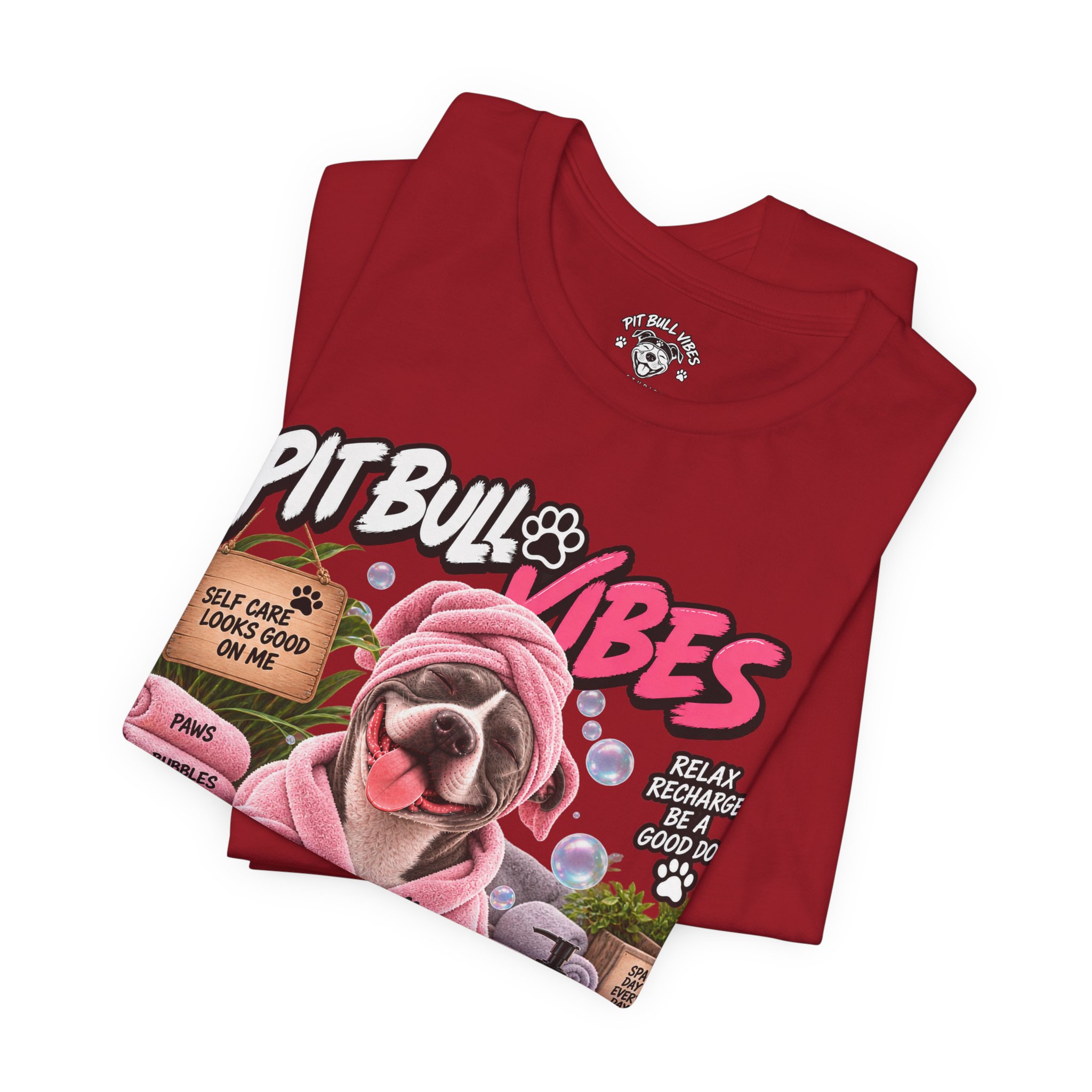 Pit Bull Spa Mode T-Shirt – Cute Spa Vibes Graphic Tee for Dog Lovers - Image 39