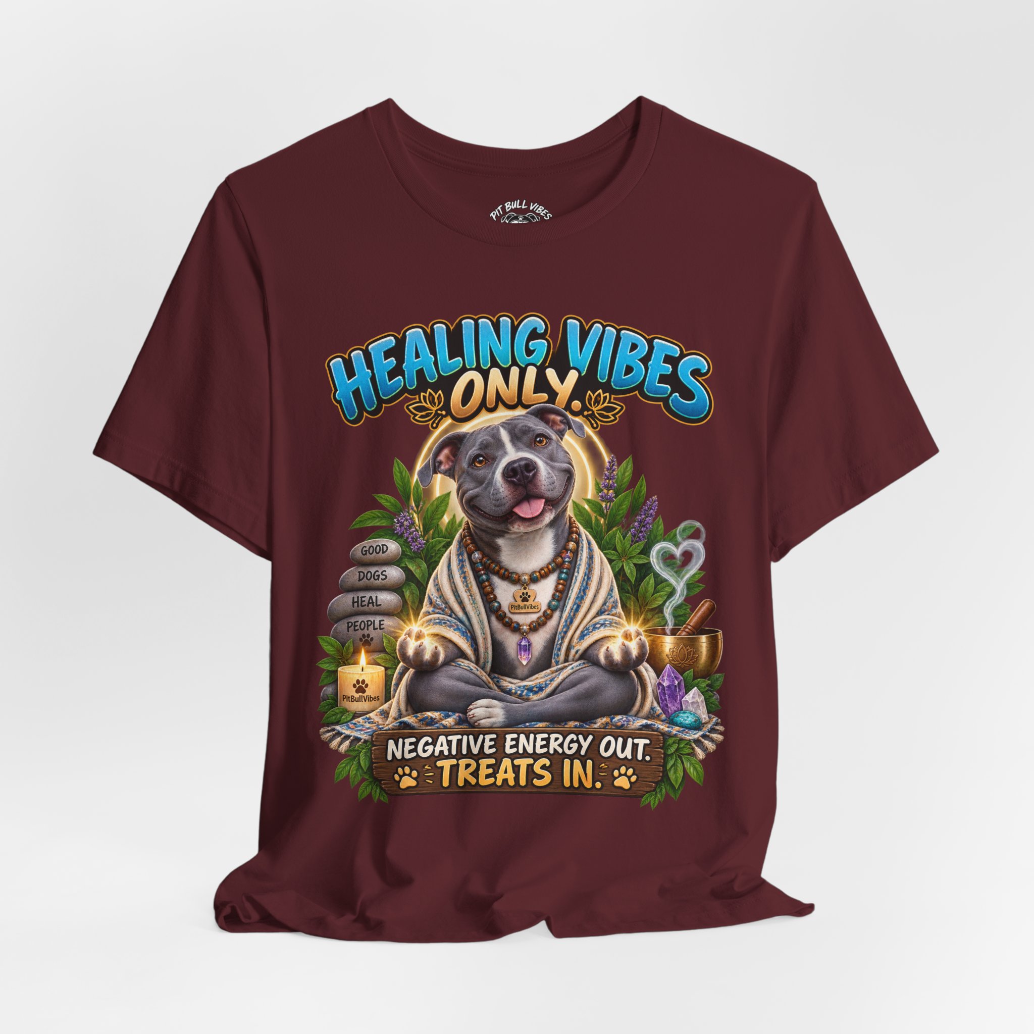 Healing Vibes Only Tee — "Negative Energy Out, Treats In" Dog Graphic T‑Shirt - Image 32