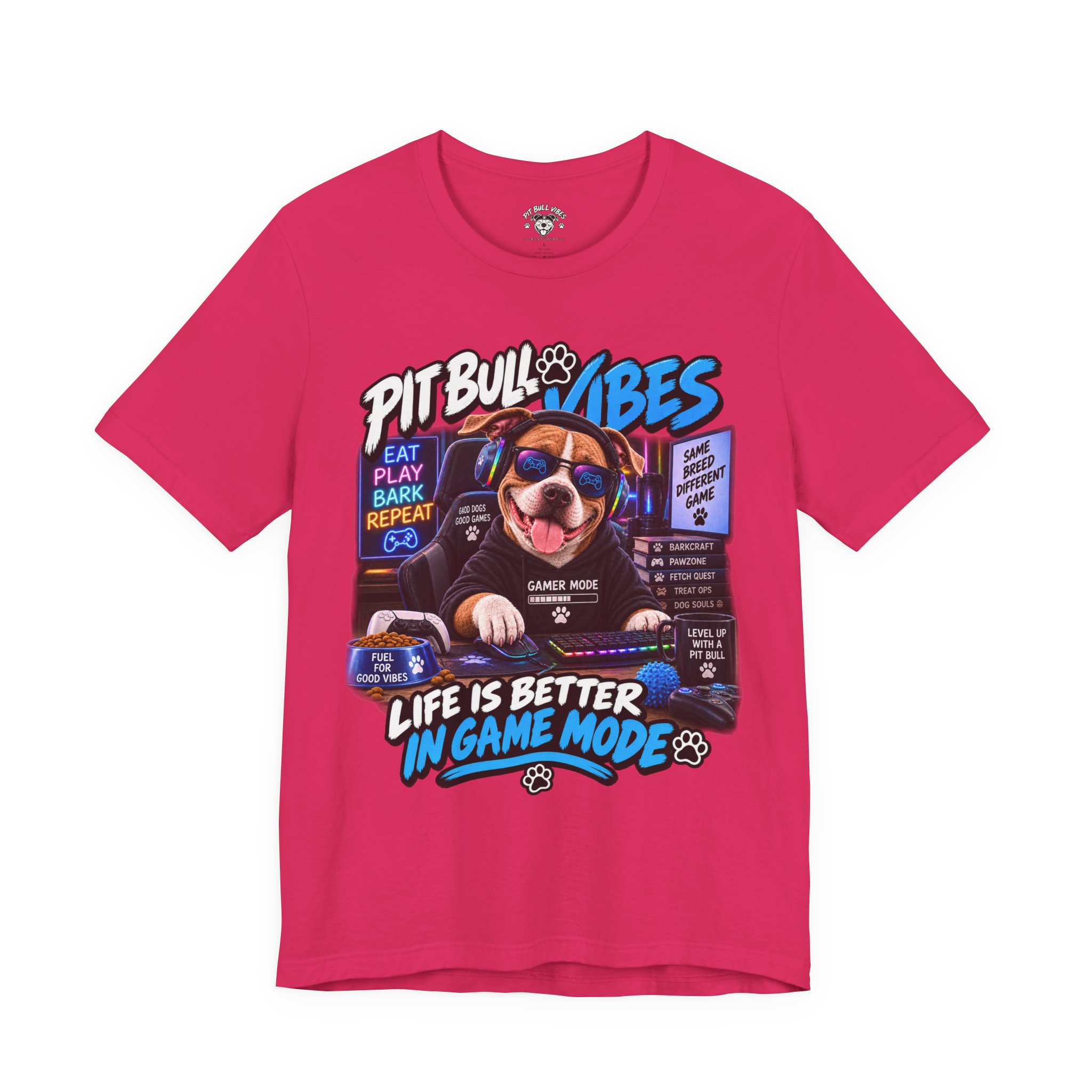 Pitbull Vibes Gamer Tee — "Life Is Better In Game Mode" - Image 25