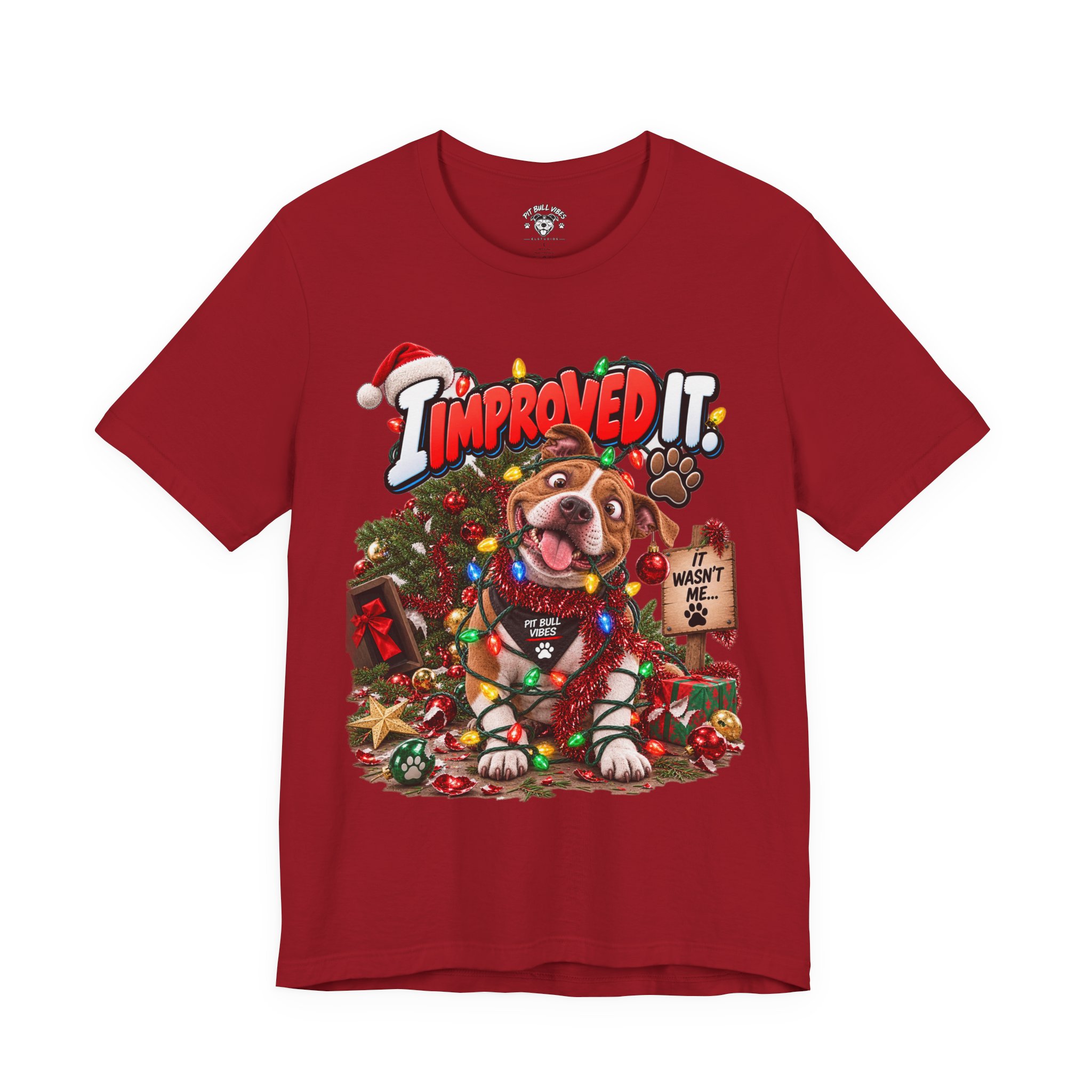 Christmas Dog T‑Shirt – "I Improved It" Funny Holiday Pet Tee - Image 37