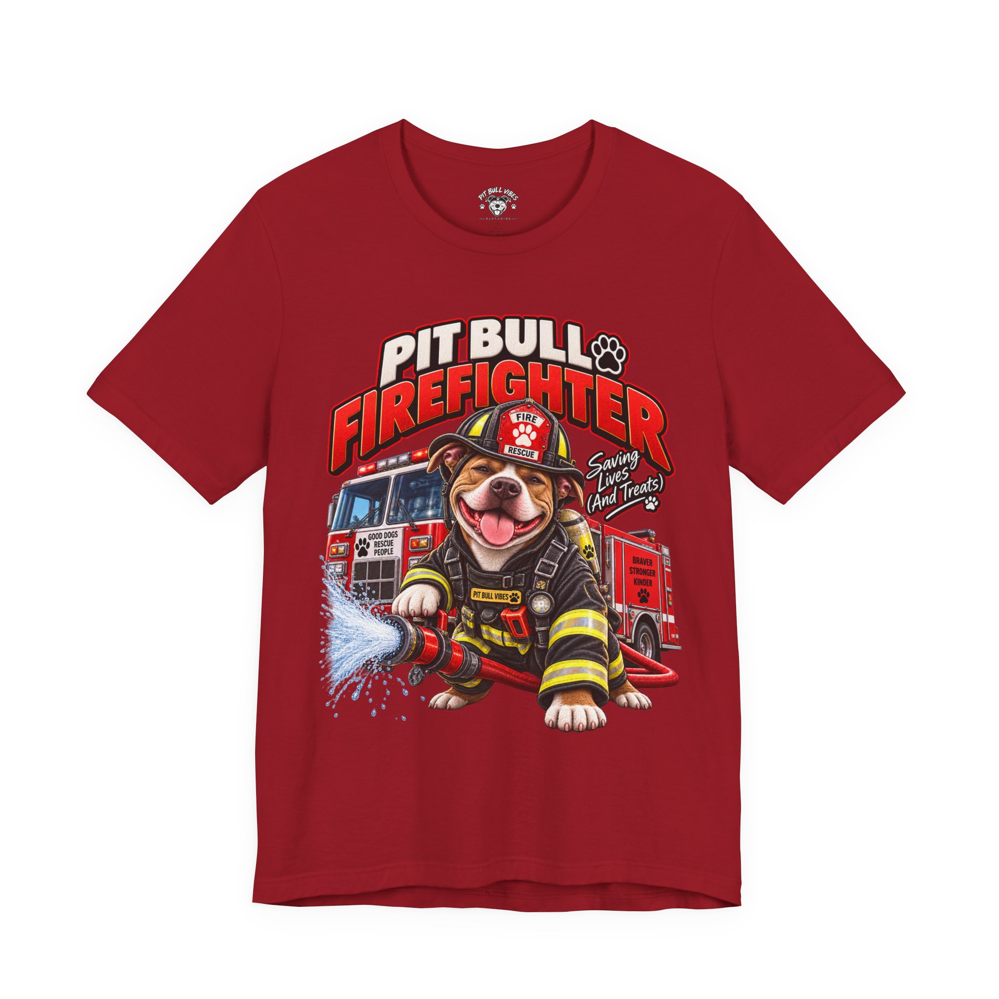 Pitbull Firefighter T-Shirt – Cute Firehouse Dog Tee for Firefighters & Dog Lovers - Image 37