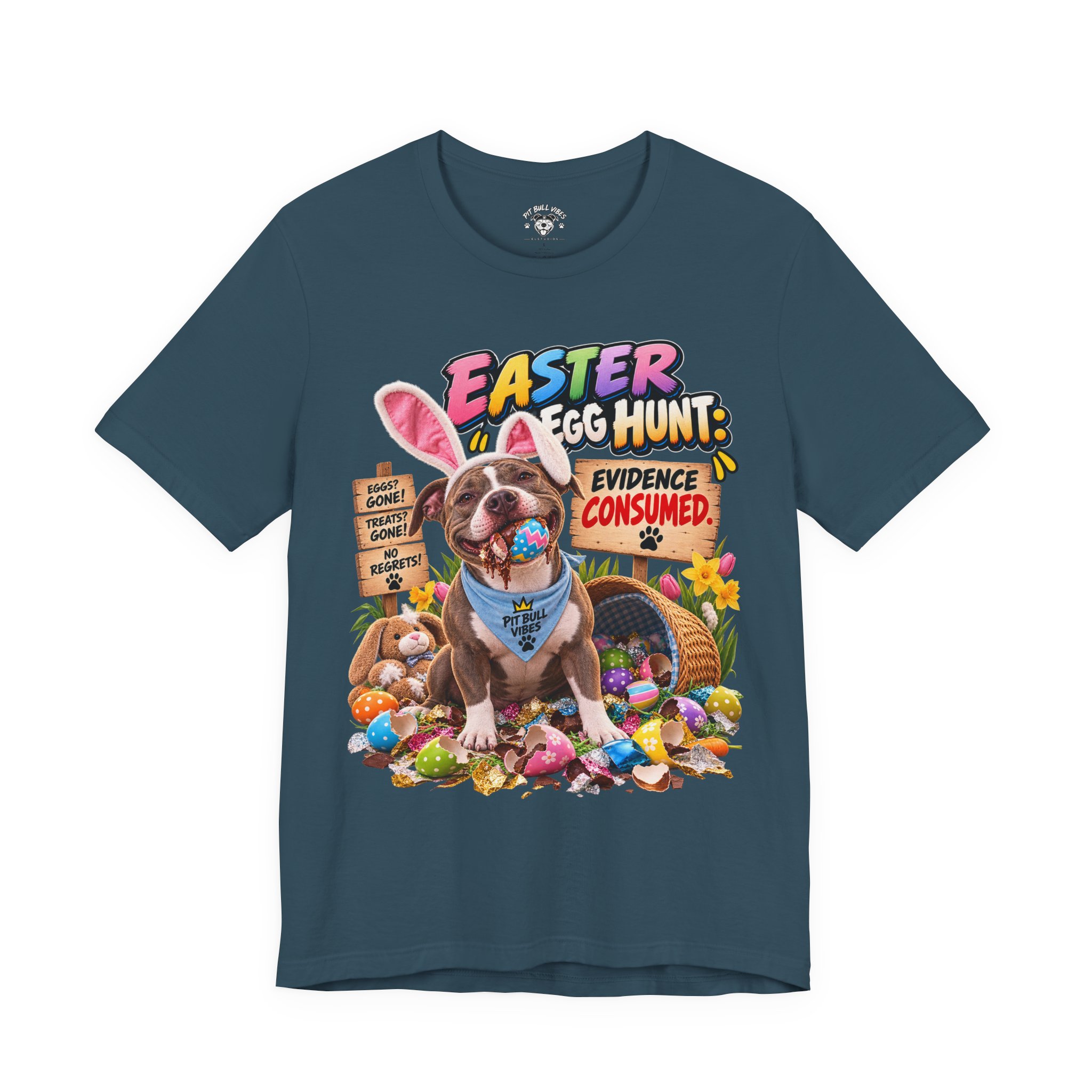 Easter Egg Hunt Dog T-Shirt — “Evidence Consumed” Cute Puppy Easter Tee - Image 25