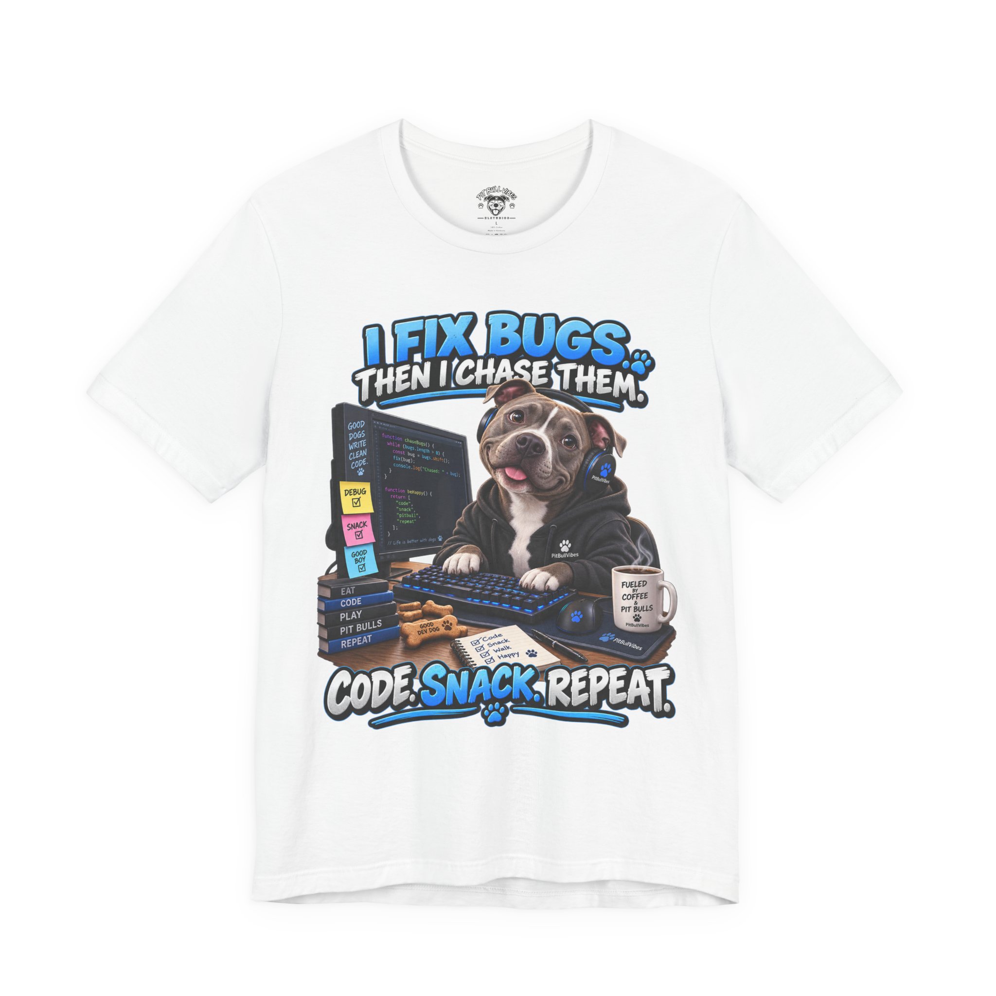 Bug-Fixing Coder Tee — "I Fix Bugs Then I Chase Them" Cute Dog Programmer T-Shirt - Image 5
