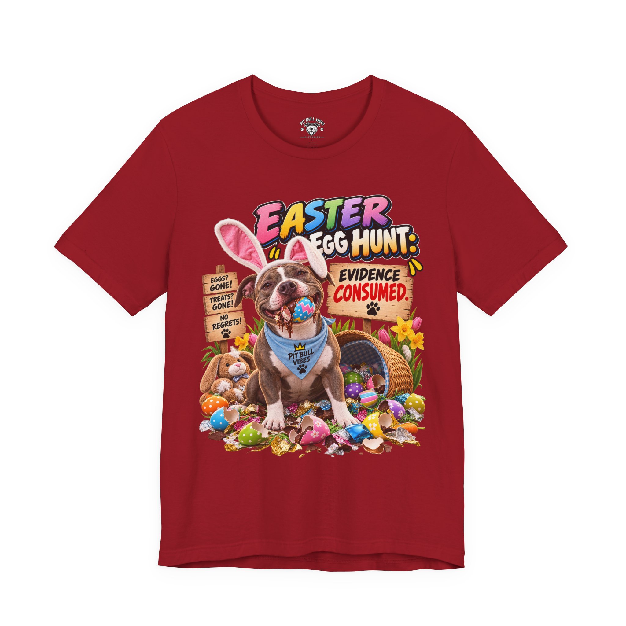 Easter Egg Hunt Dog T-Shirt — “Evidence Consumed” Cute Puppy Easter Tee - Image 37
