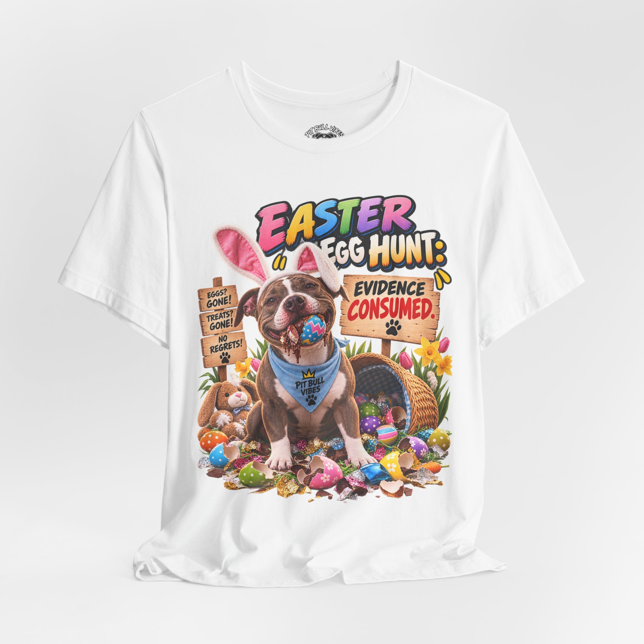Easter Egg Hunt Dog T-Shirt — “Evidence Consumed” Cute Puppy Easter Tee - Image 8