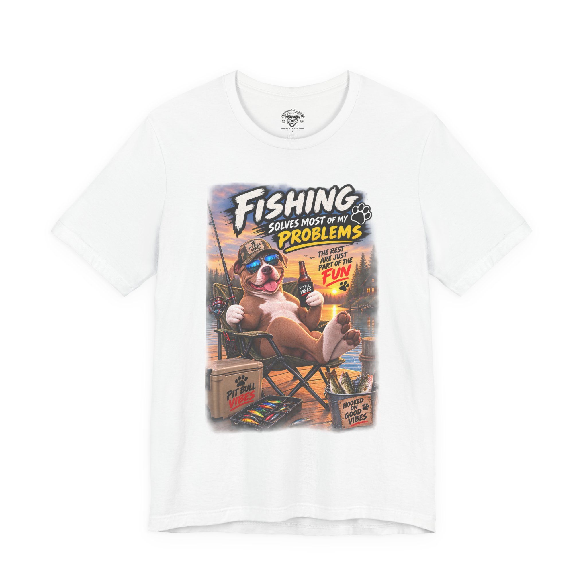 Fishing Solves Most of My Problems T-Shirt — Funny Fishing Graphic Tee - Image 14