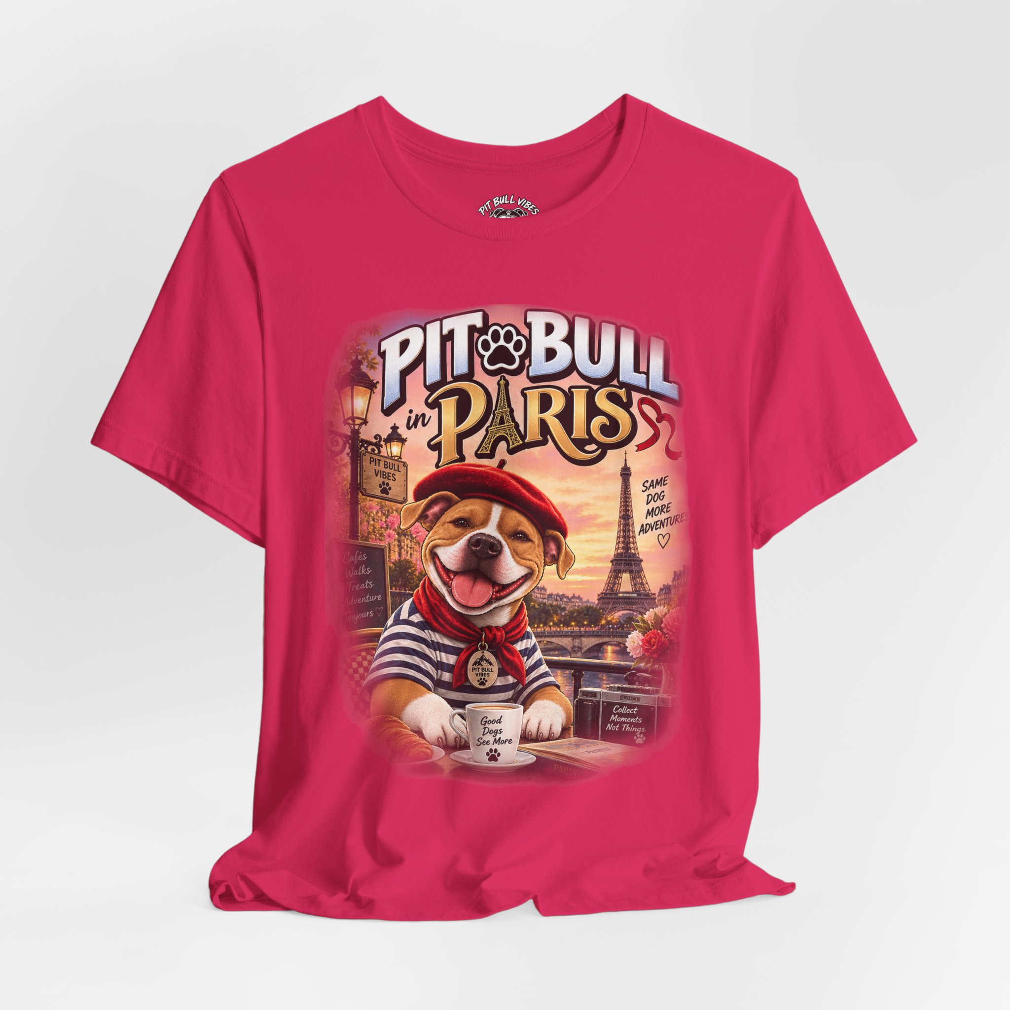 Pit Bull in Paris T-Shirt — Cute French PitBull Travel Graphic Tee - Image 28