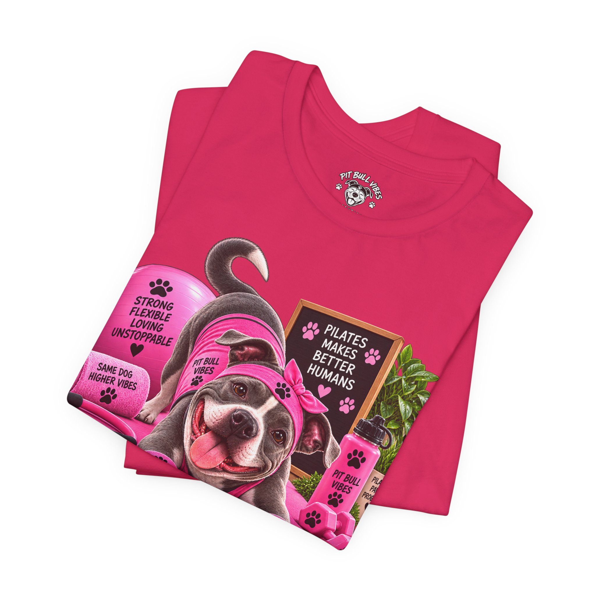 Pilates Paws & Progress T-Shirt — Cute Dog Yoga Pilates Tee (Stretch, Breathe, Wag, Repeat) - Image 4
