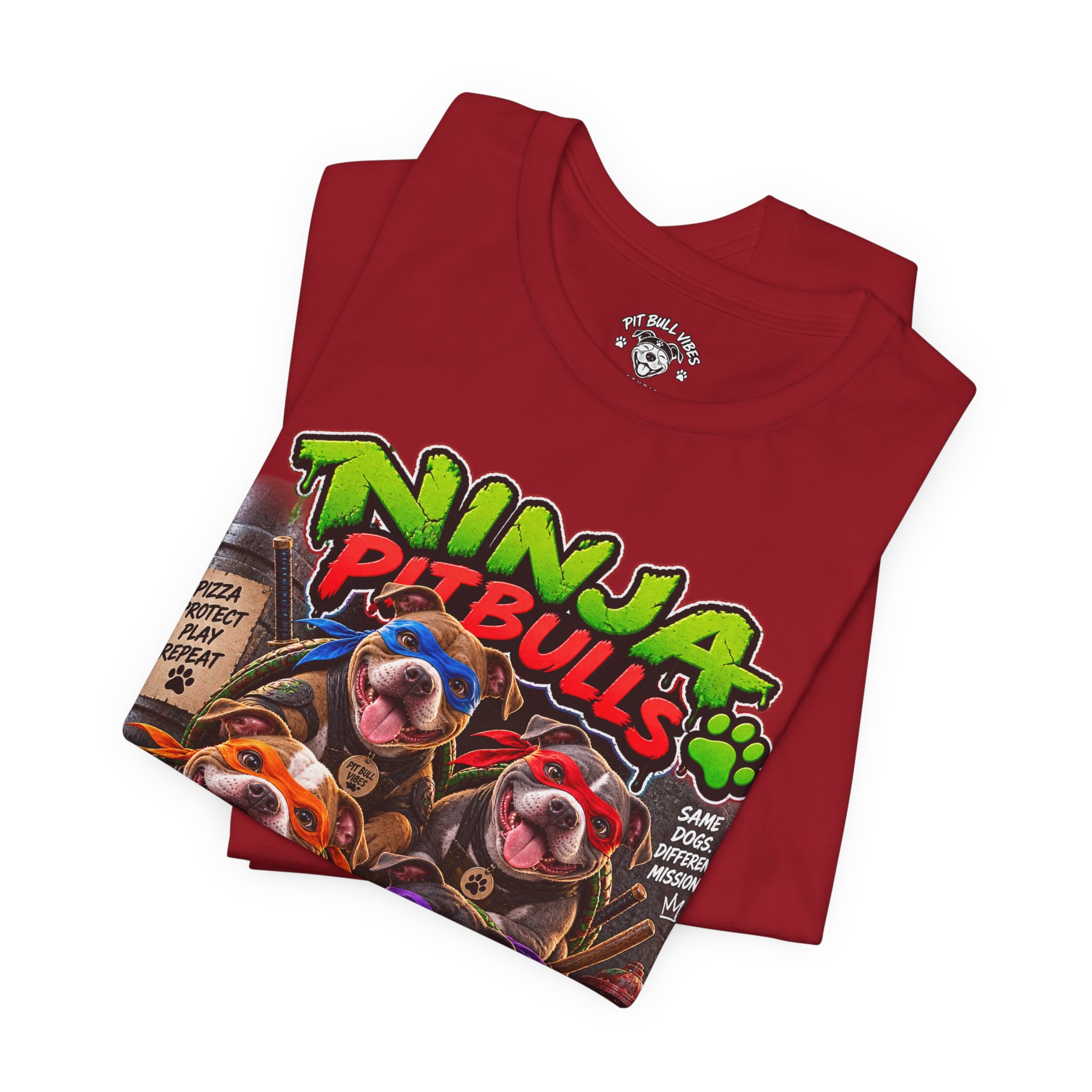 Ninja Pitbulls Graphic Tee — Cute Pitbull Dogs Street Art T-Shirt - Image 39