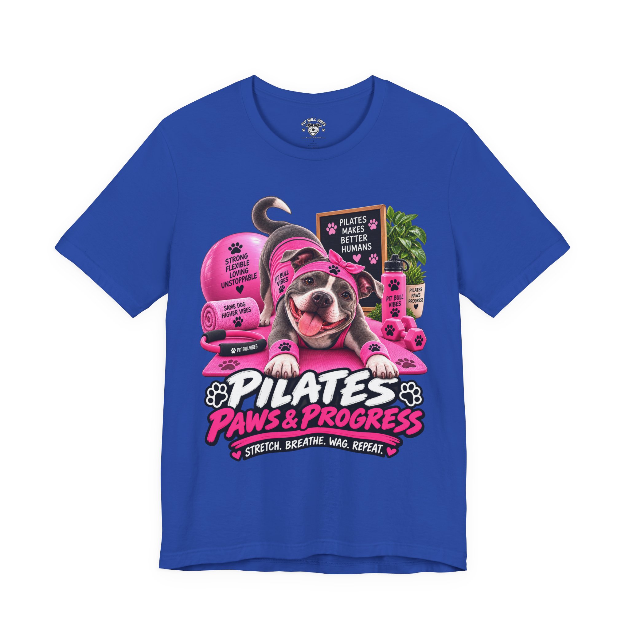 Pilates Paws & Progress T-Shirt — Cute Dog Yoga Pilates Tee (Stretch, Breathe, Wag, Repeat) - Image 21