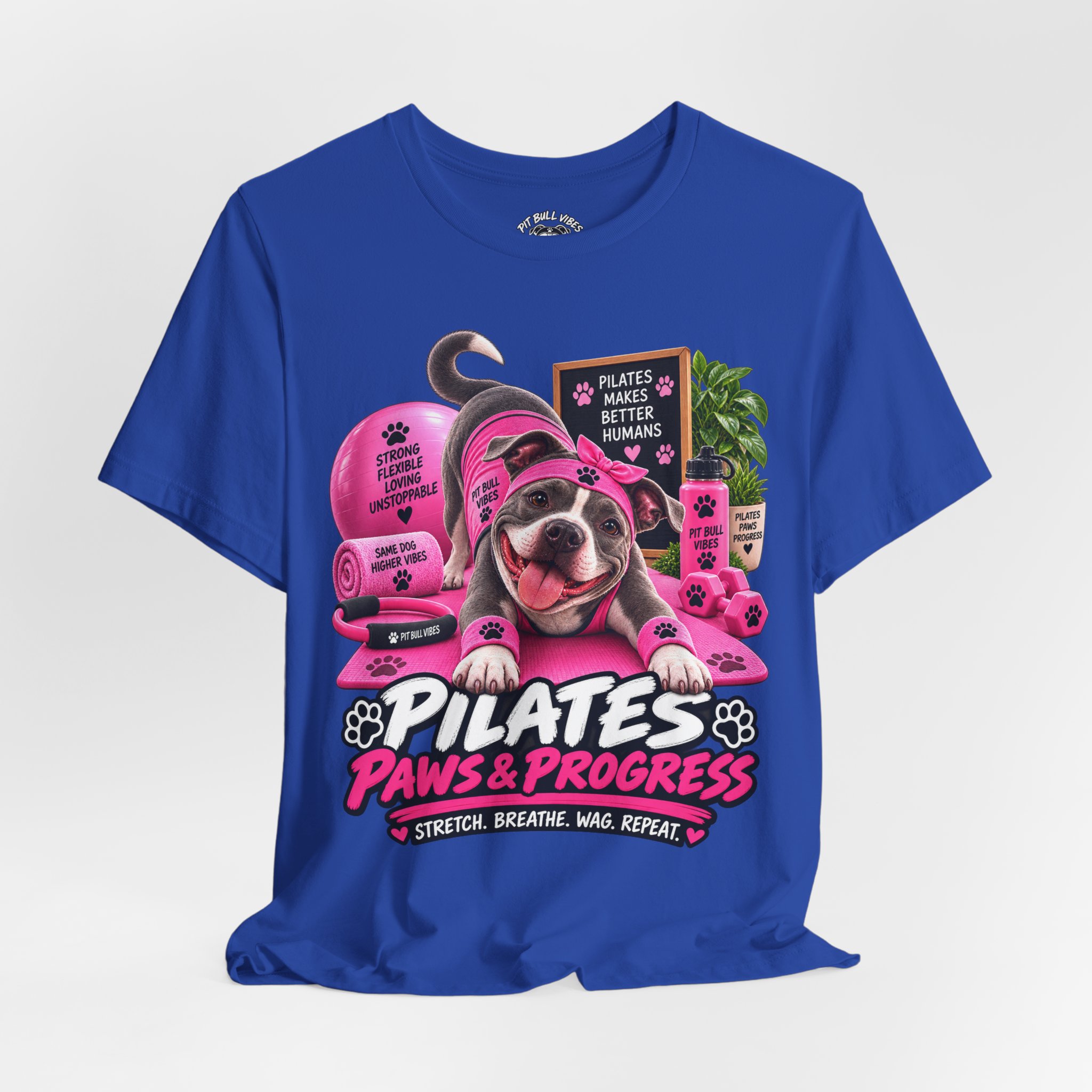 Pilates Paws & Progress T-Shirt — Cute Dog Yoga Pilates Tee (Stretch, Breathe, Wag, Repeat) - Image 24