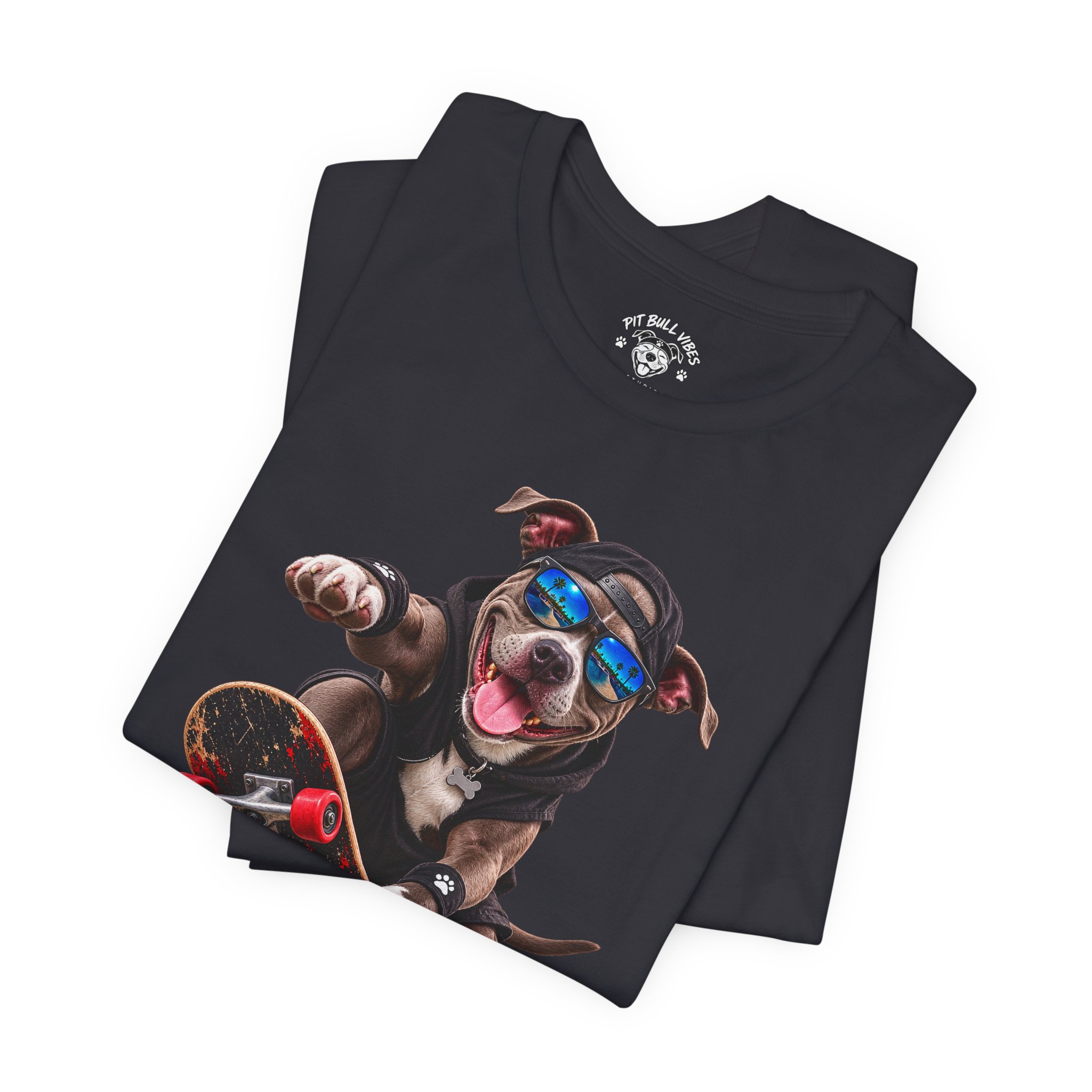 Skateboarding Dog T-Shirt | Skate Pup Graphic Tee, Sunglasses Puppy - Image 15