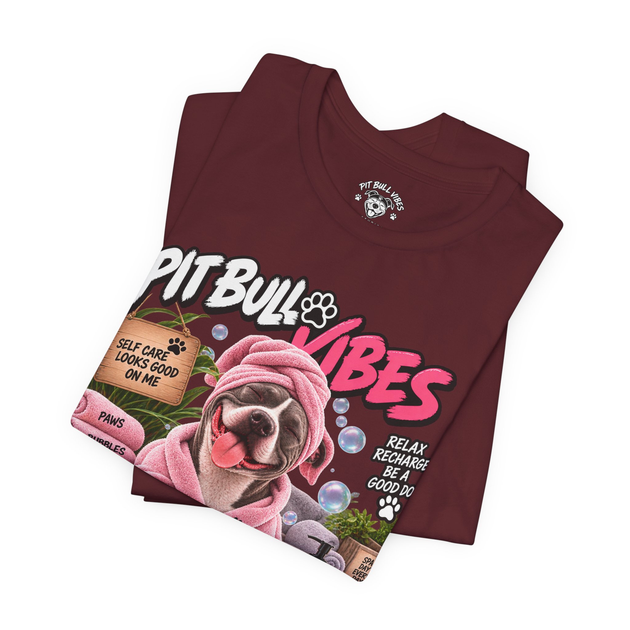 Pit Bull Spa Mode T-Shirt – Cute Spa Vibes Graphic Tee for Dog Lovers - Image 35