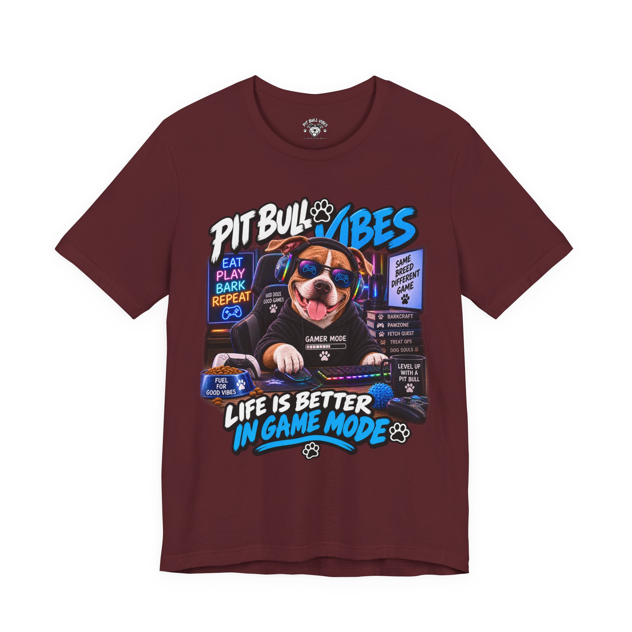 Pitbull Vibes Gamer Tee — "Life Is Better In Game Mode" - Image 29