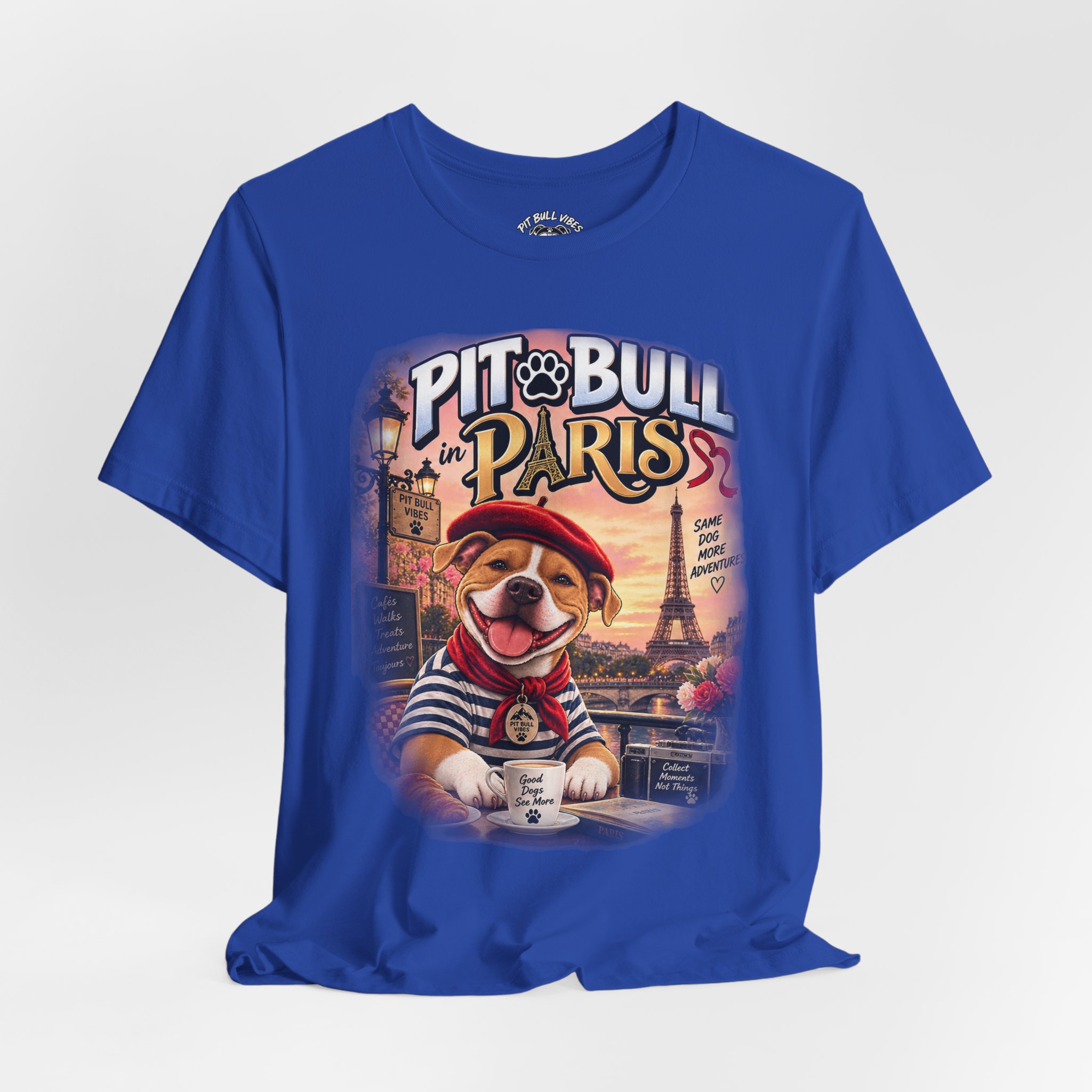 Pit Bull in Paris T-Shirt — Cute French PitBull Travel Graphic Tee - Image 20
