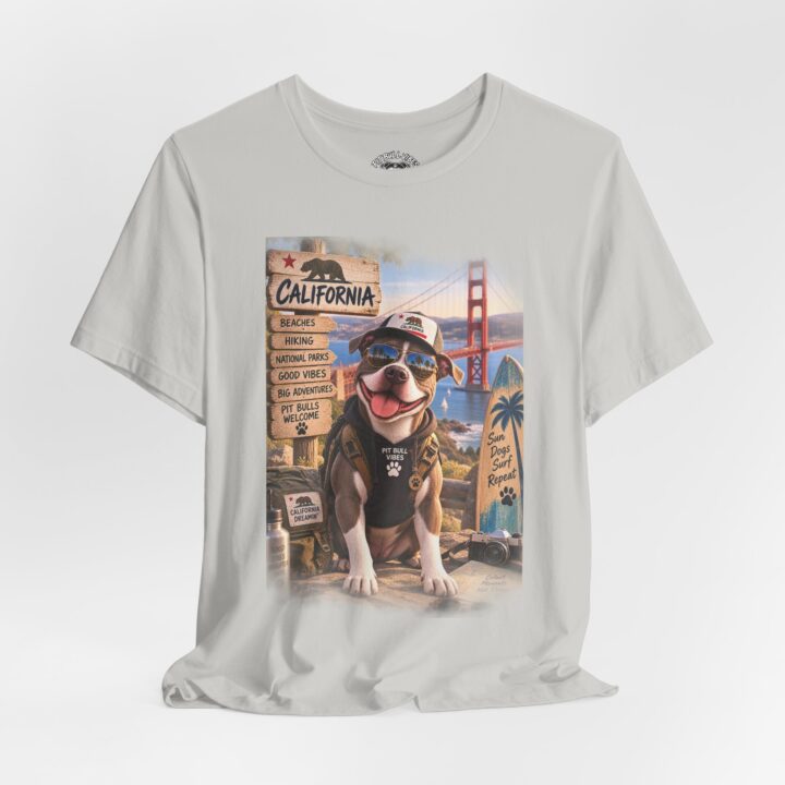 California Pup Graphic Tee — Cute Dog Golden Gate Souvenir T-Shirt