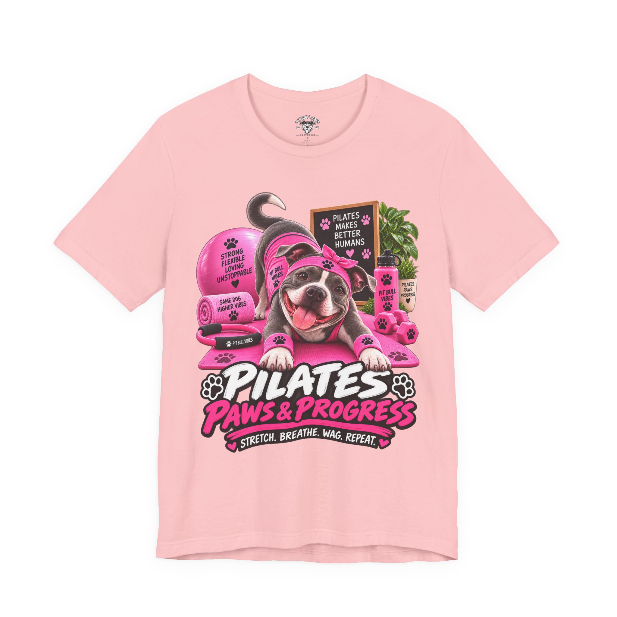 Pilates Paws & Progress T-Shirt — Cute Dog Yoga Pilates Tee (Stretch, Breathe, Wag, Repeat) - Image 33