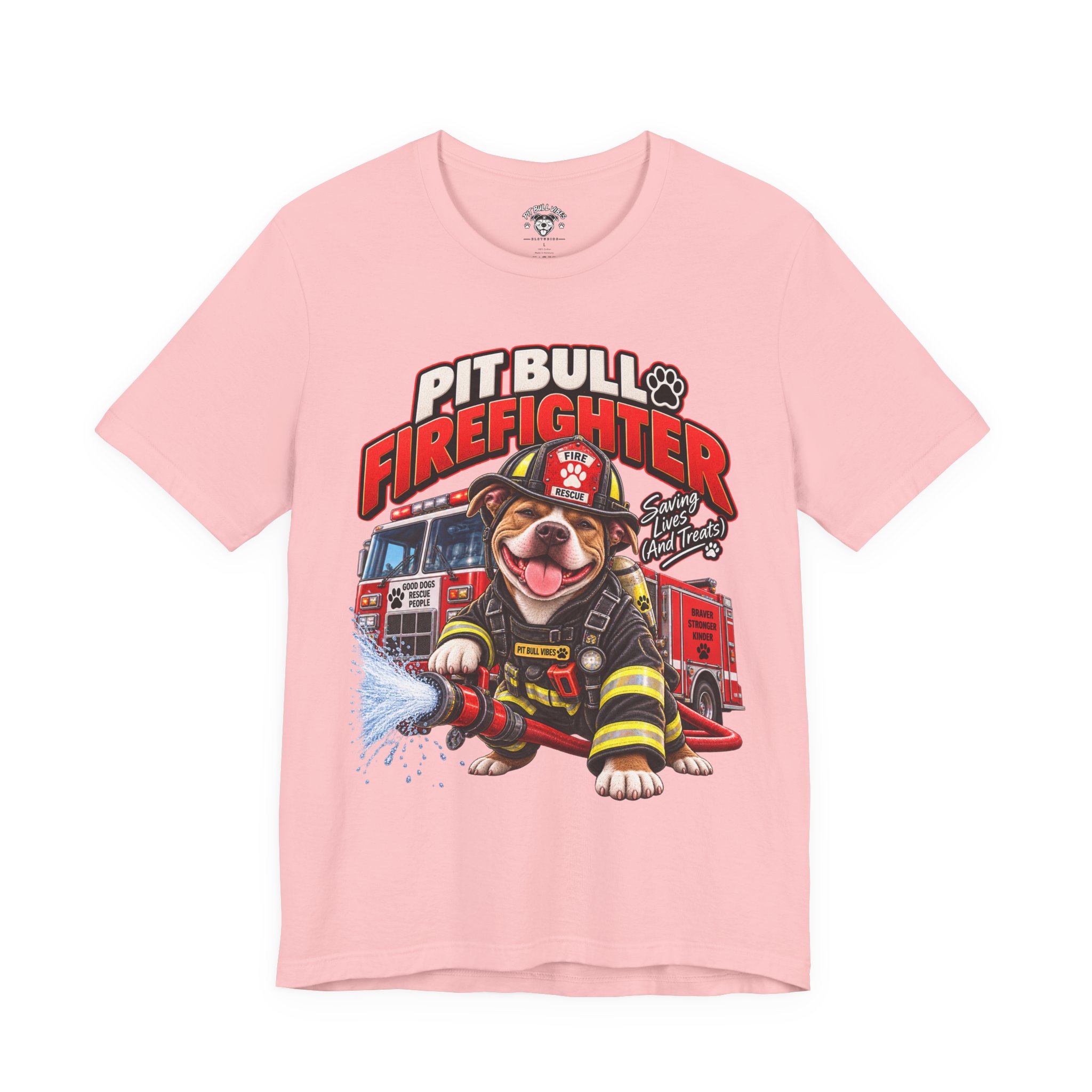 Pitbull Firefighter T-Shirt – Cute Firehouse Dog Tee for Firefighters & Dog Lovers - Image 33