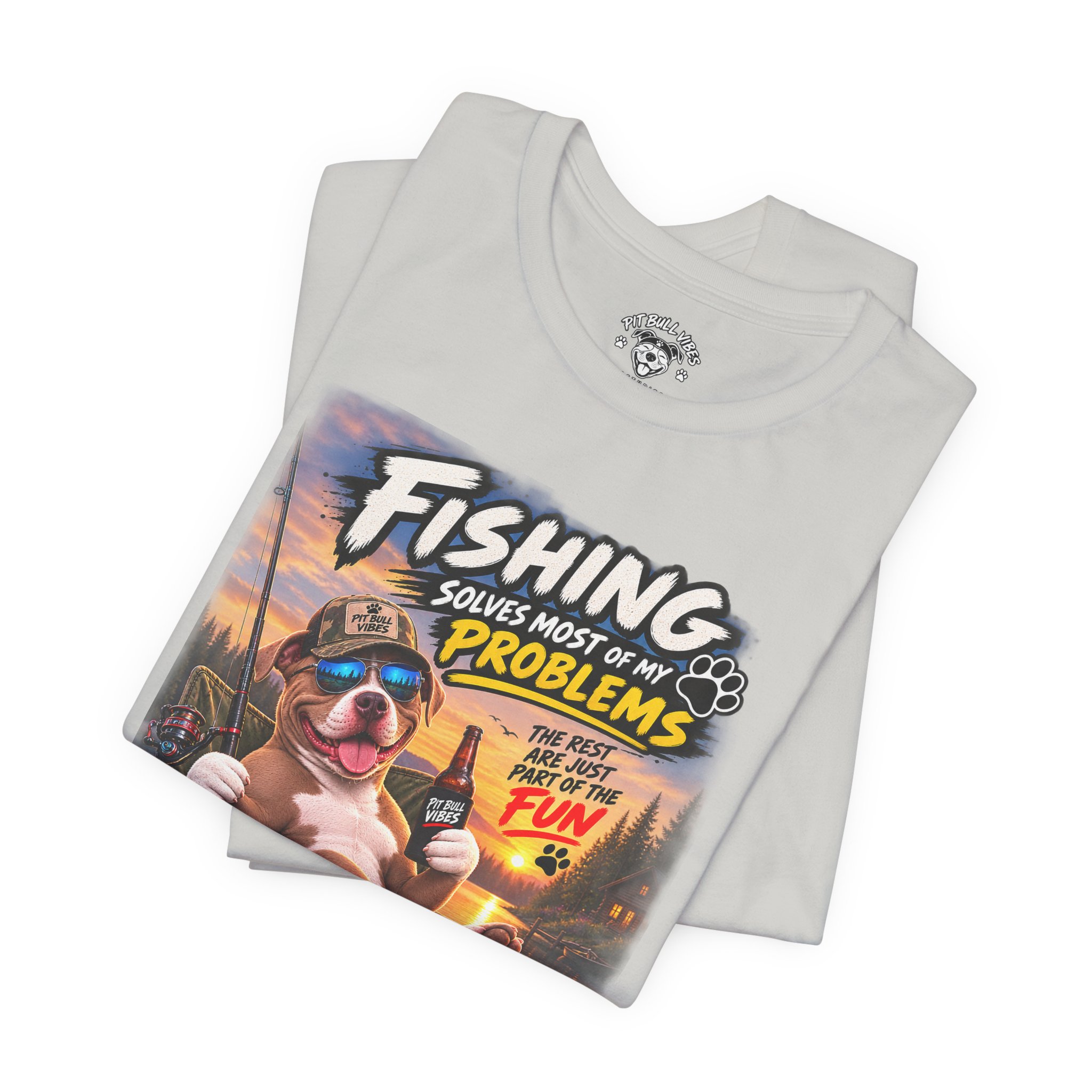 Fishing Solves Most of My Problems T-Shirt — Funny Fishing Graphic Tee - Image 27