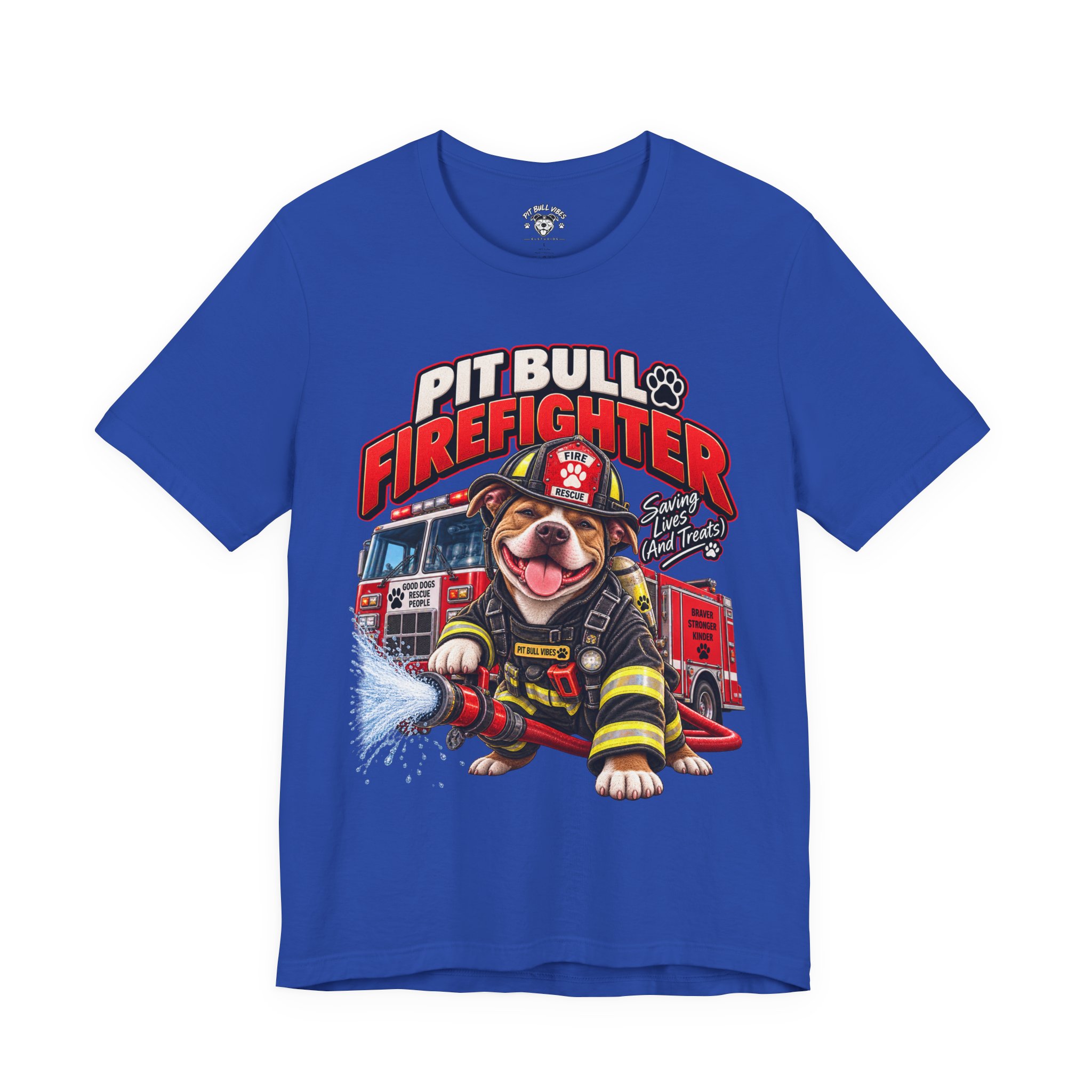 Pitbull Firefighter T-Shirt – Cute Firehouse Dog Tee for Firefighters & Dog Lovers - Image 17