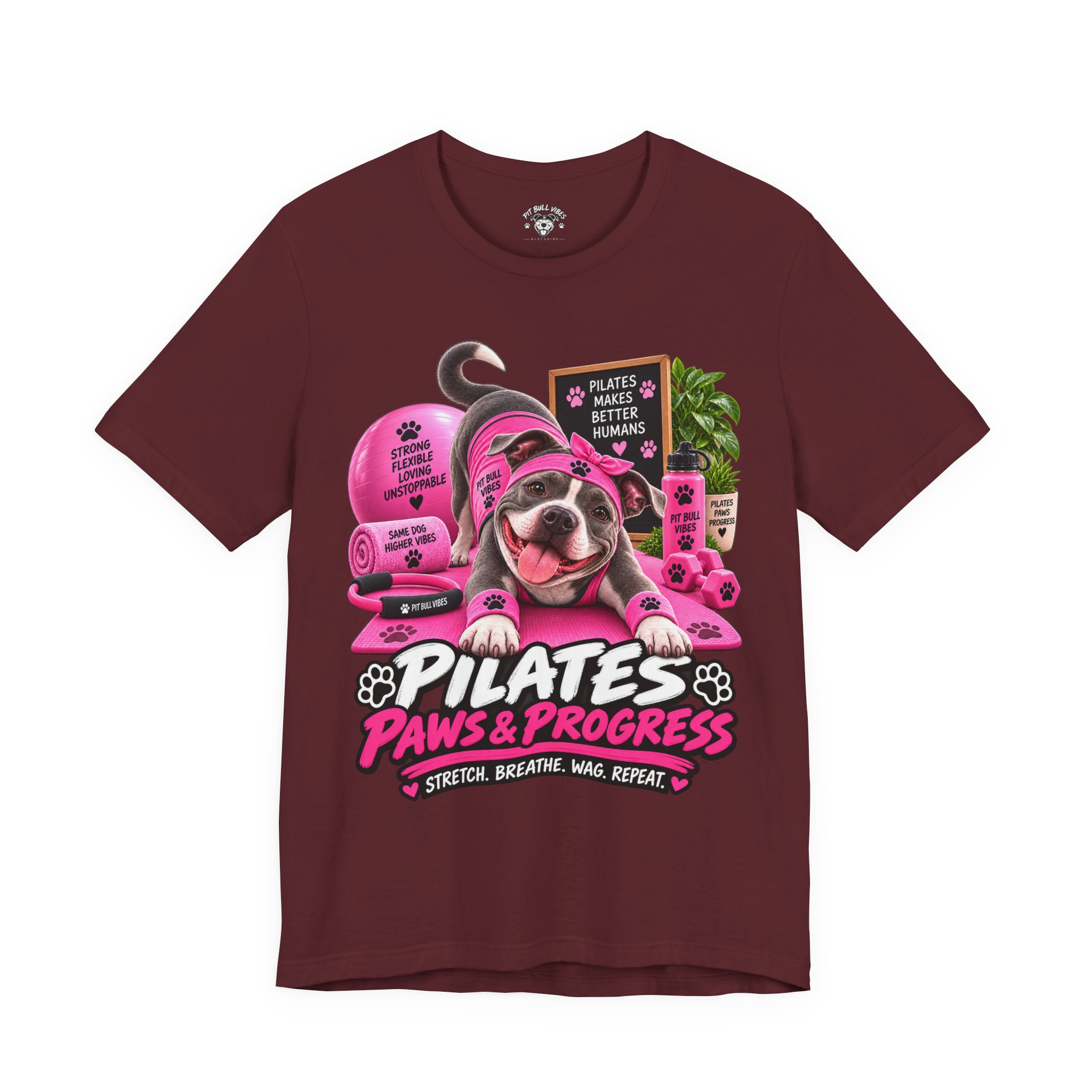 Pilates Paws & Progress T-Shirt — Cute Dog Yoga Pilates Tee (Stretch, Breathe, Wag, Repeat) - Image 29
