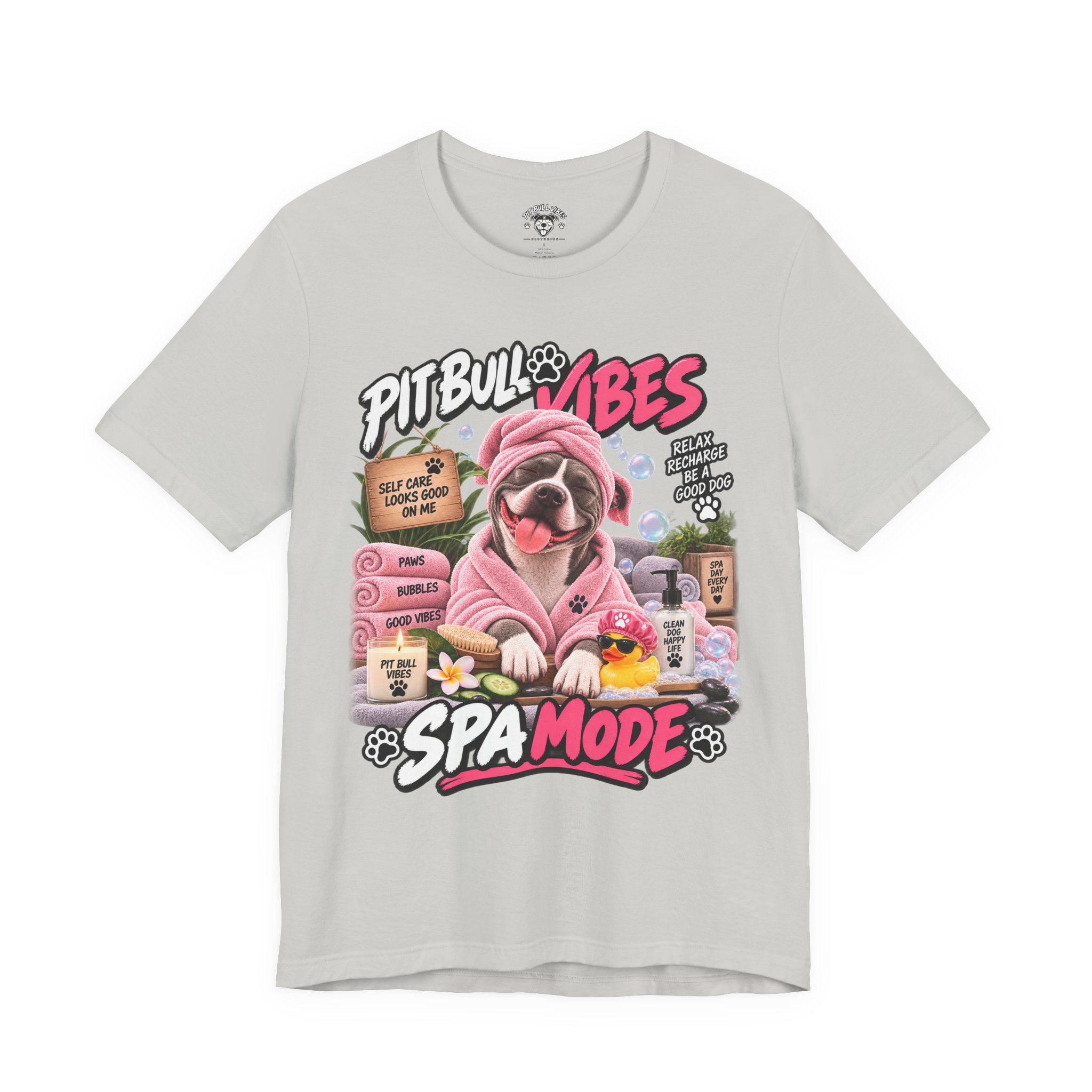 Pit Bull Spa Mode T-Shirt – Cute Spa Vibes Graphic Tee for Dog Lovers - Image 17