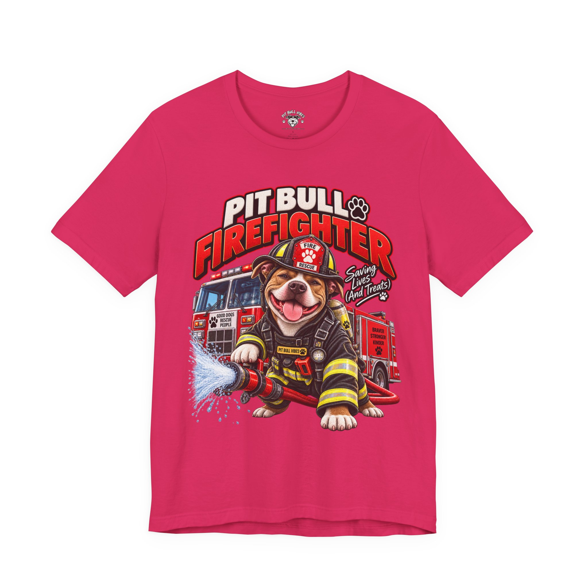Pitbull Firefighter T-Shirt – Cute Firehouse Dog Tee for Firefighters & Dog Lovers - Image 25