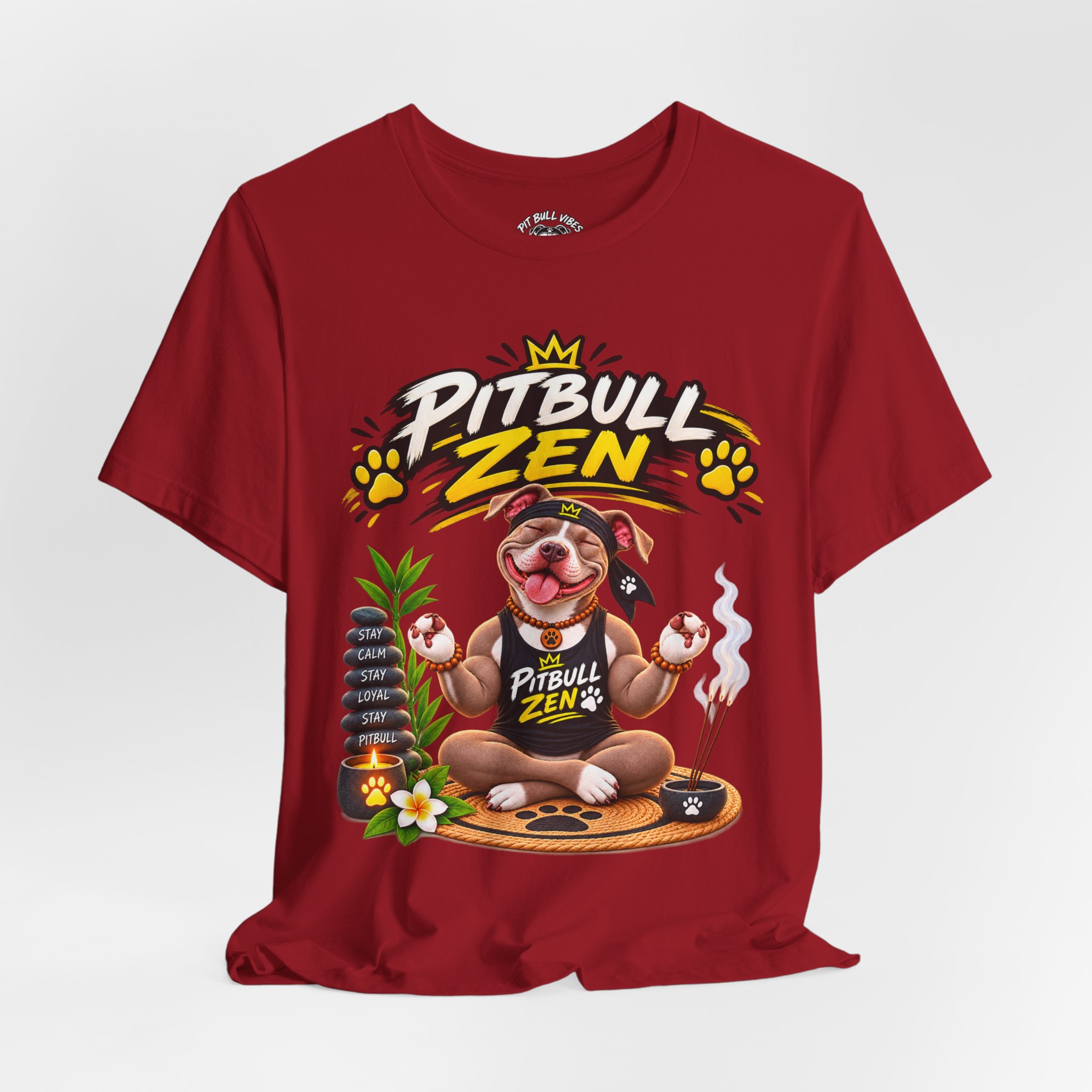 Pitbull Zen T-Shirt - Cute Meditating Pitbull Graphic Tee - Image 36