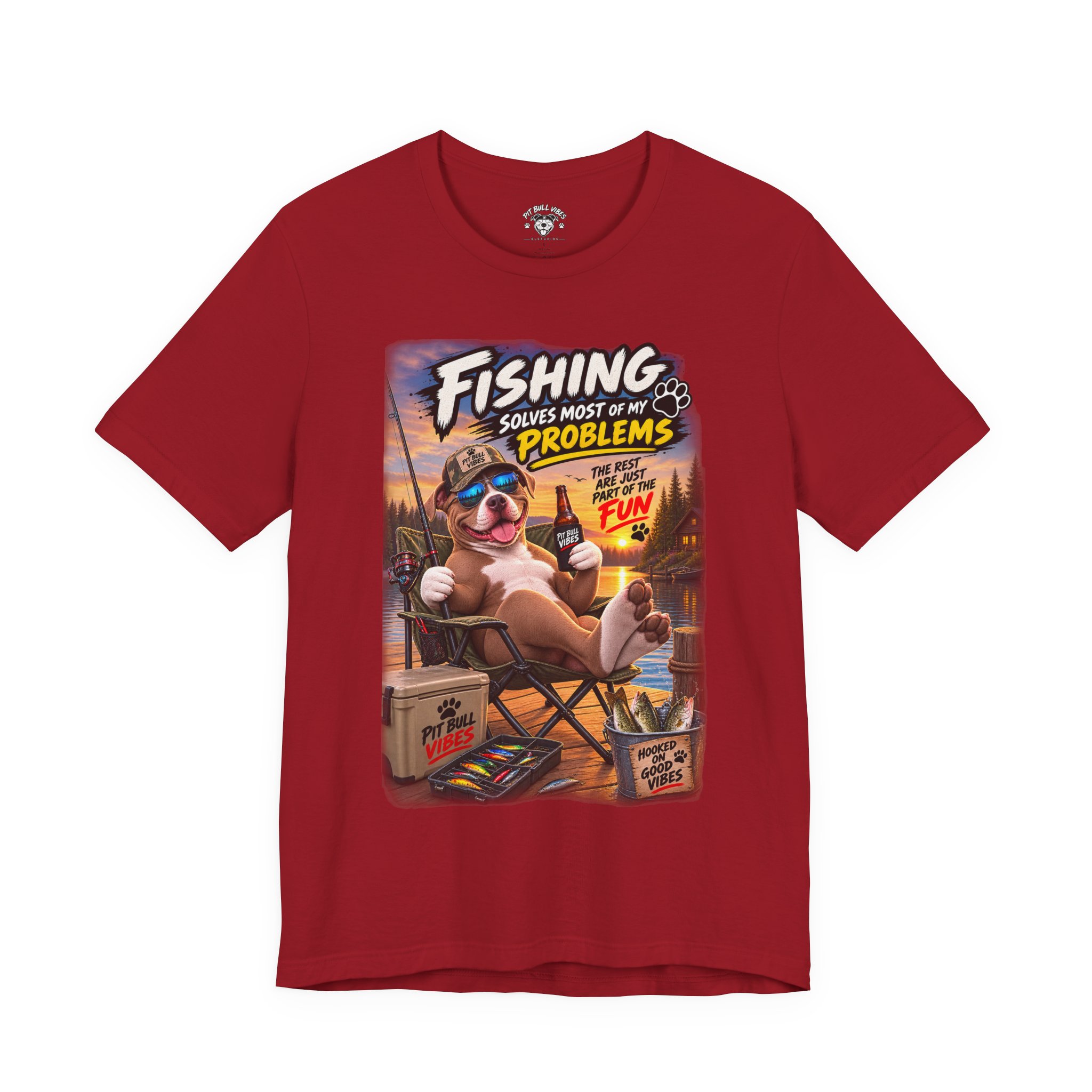 Fishing Solves Most of My Problems T-Shirt — Funny Fishing Graphic Tee - Image 37