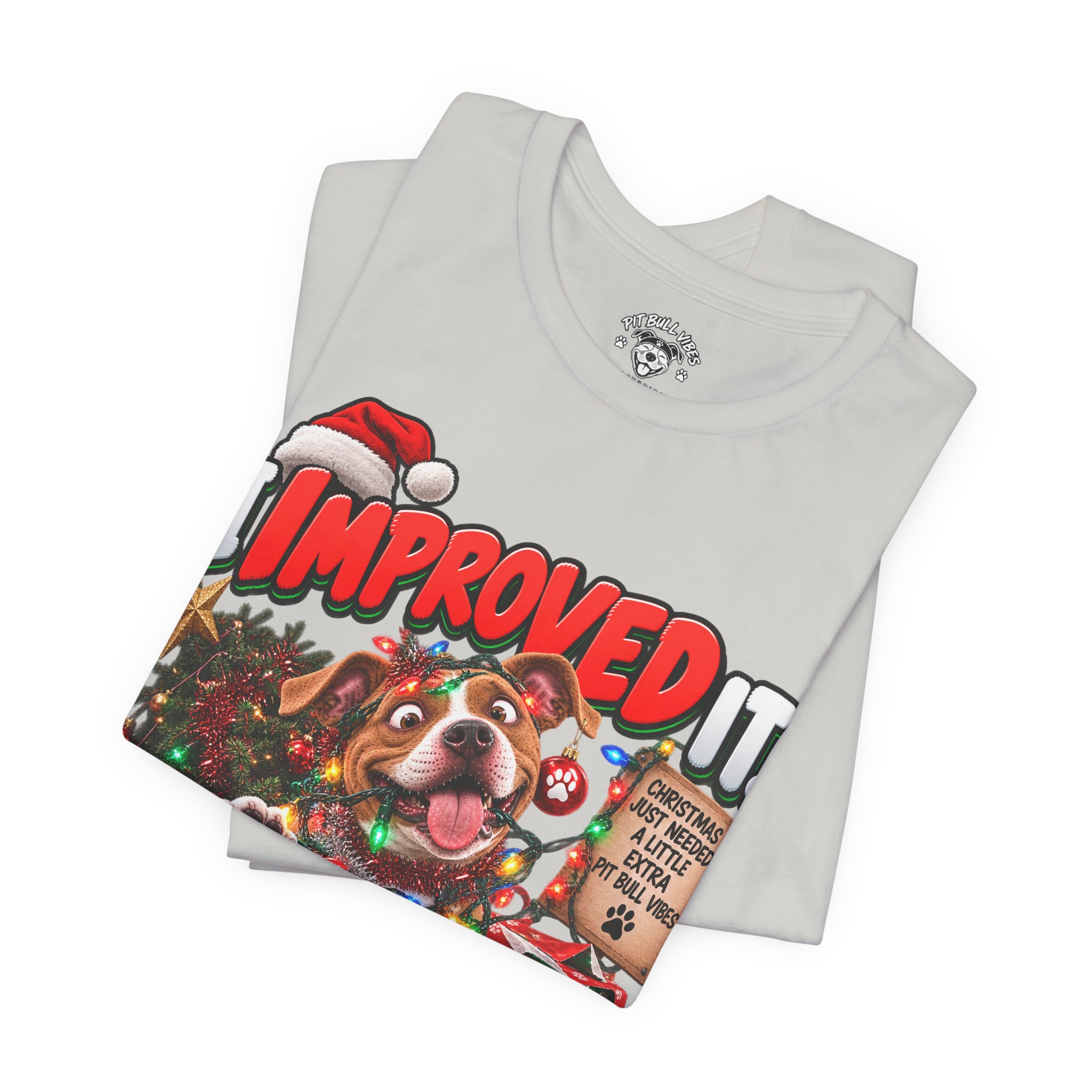 Holiday Dog T‑Shirt “I Improved It” Christmas Puppy Tee - Image 19
