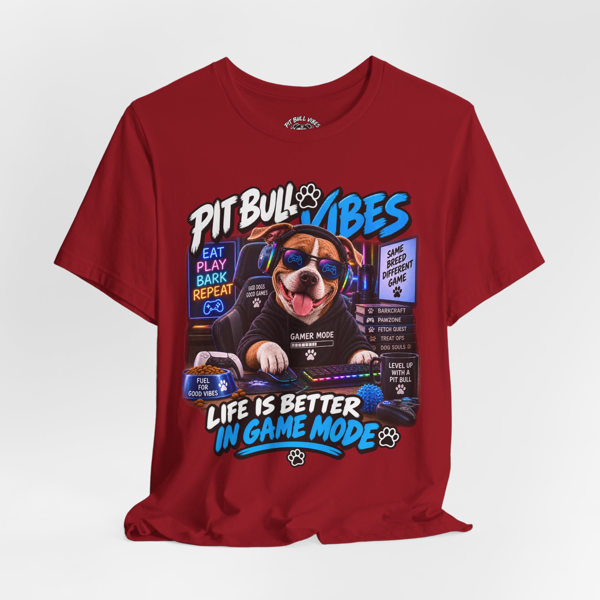 Pitbull Vibes Gamer Tee — "Life Is Better In Game Mode" - Image 40