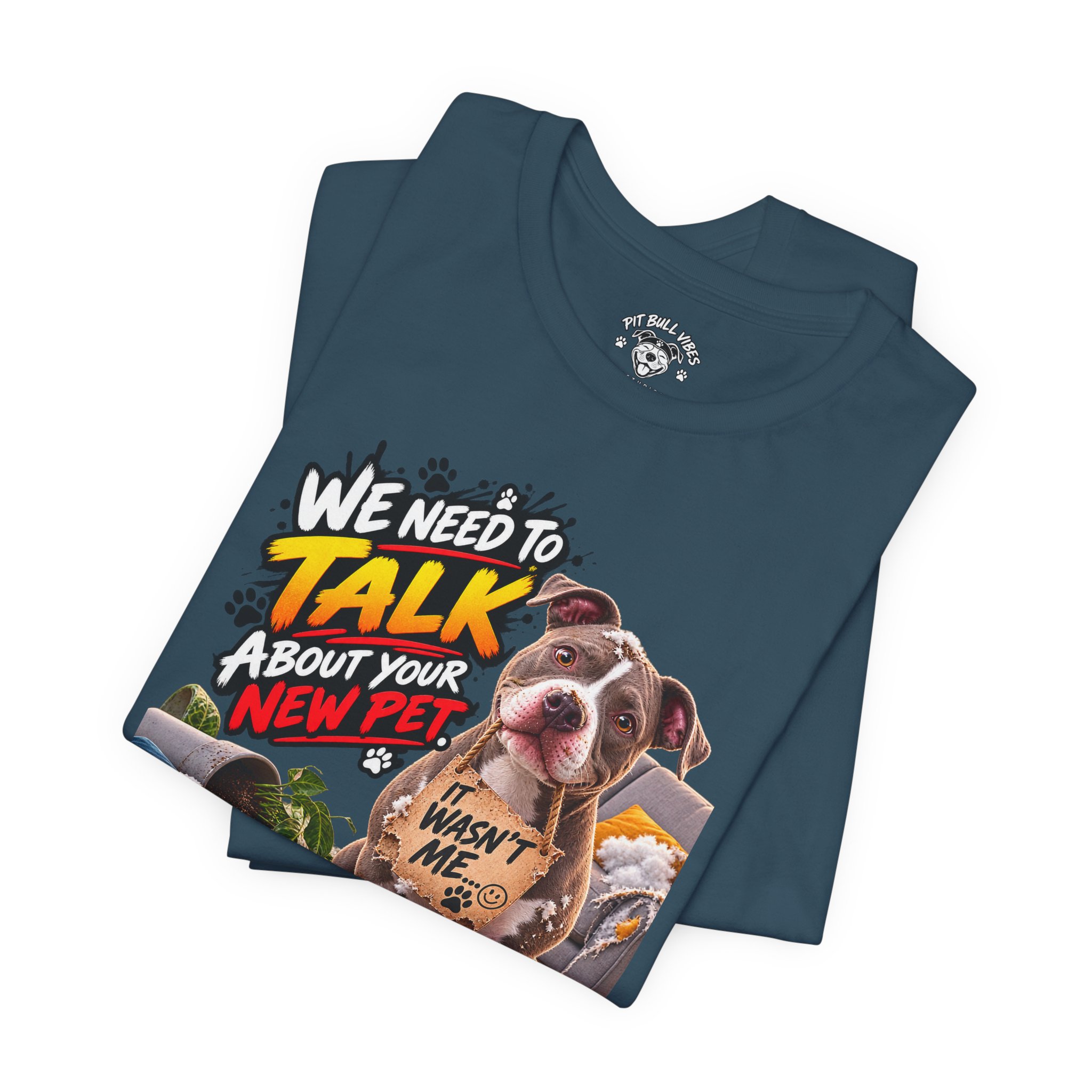 Dog and Irobot Graphic Tee - "We Need to Talk About Your New Pet" T-Shirt - Image 4