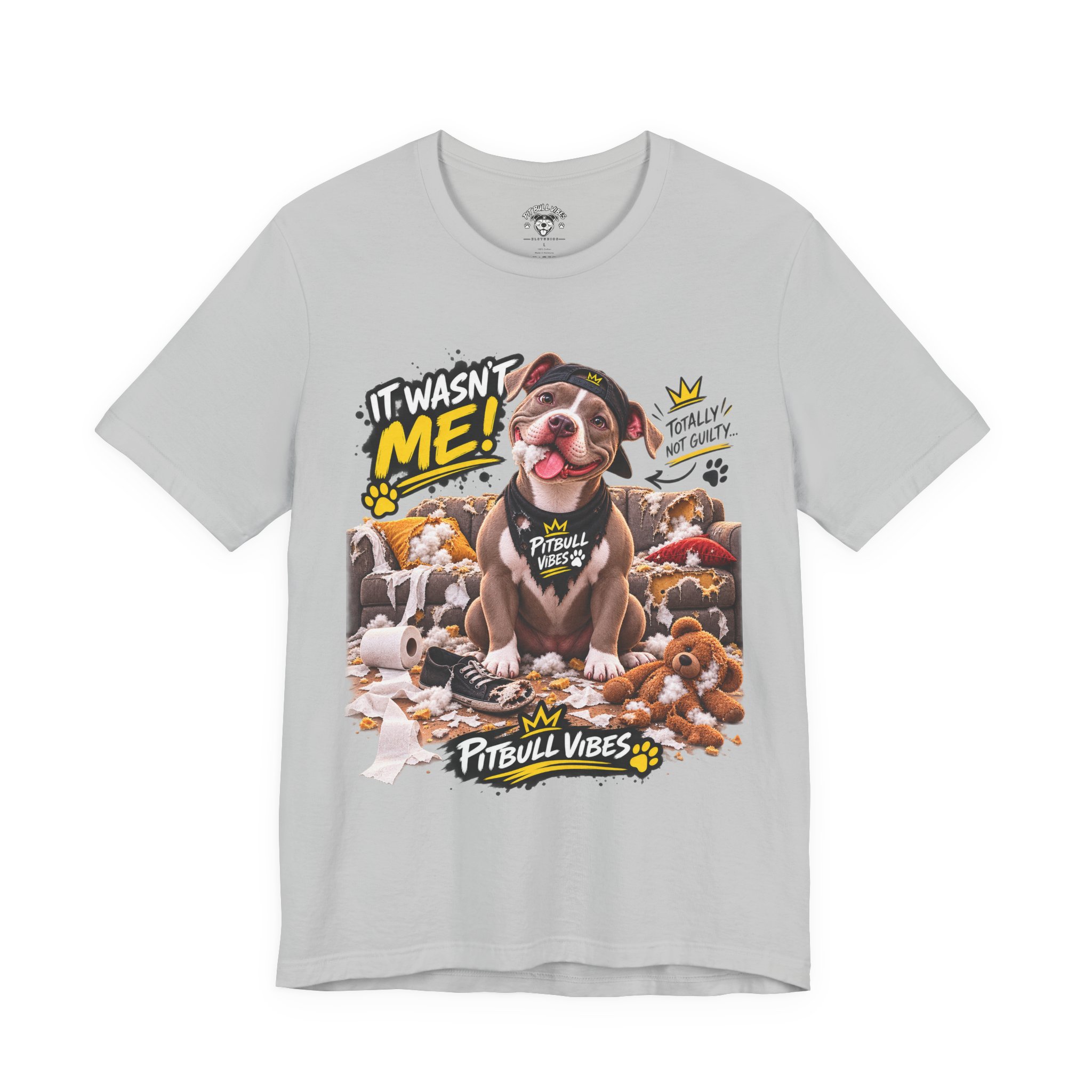 Pitbull Vibes T-Shirt – "It Wasn't Me" Cute Puppy Graphic Tee - Image 9