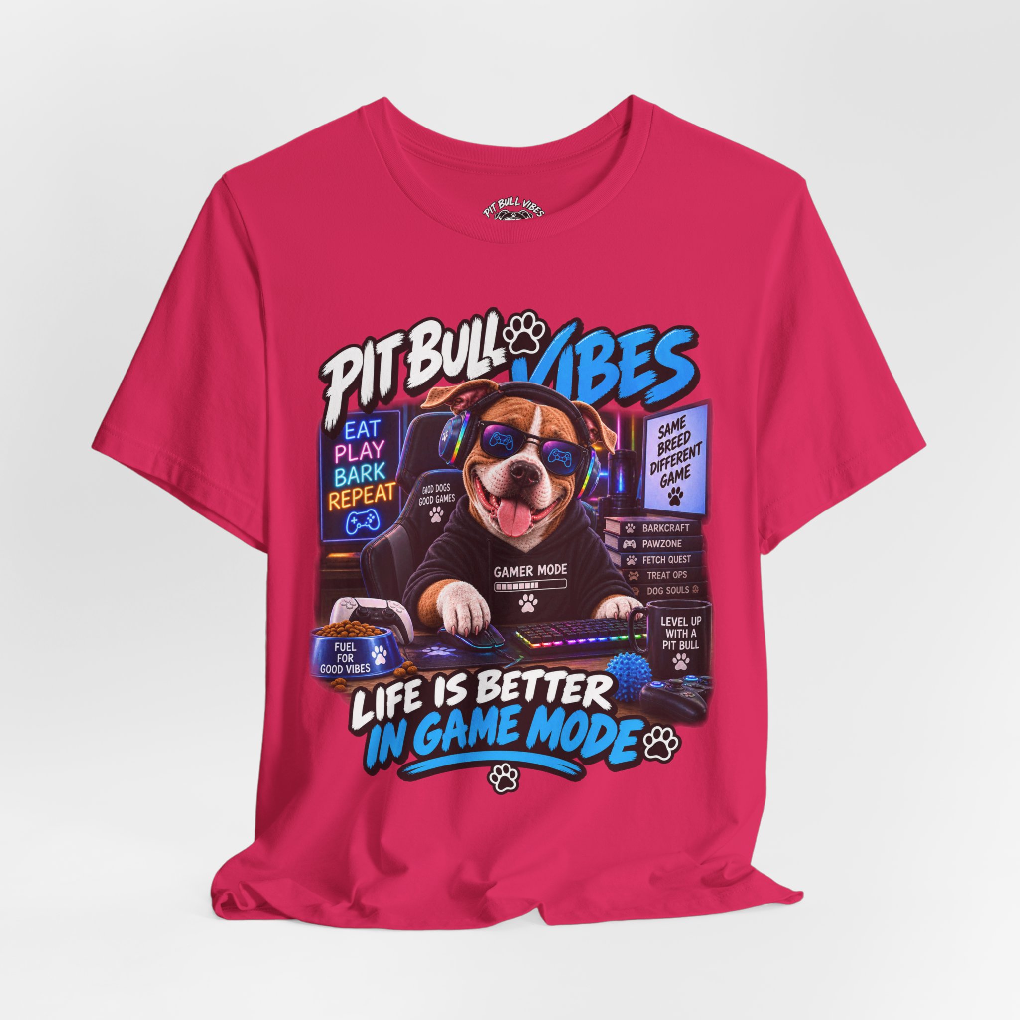 Pitbull Vibes Gamer Tee — "Life Is Better In Game Mode" - Image 28